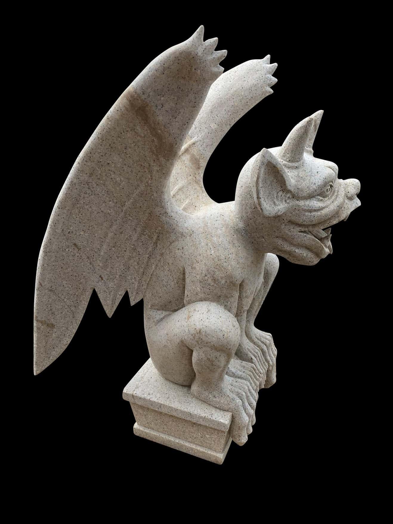 Large 20th Century Granite Gargoyle For Sale 3