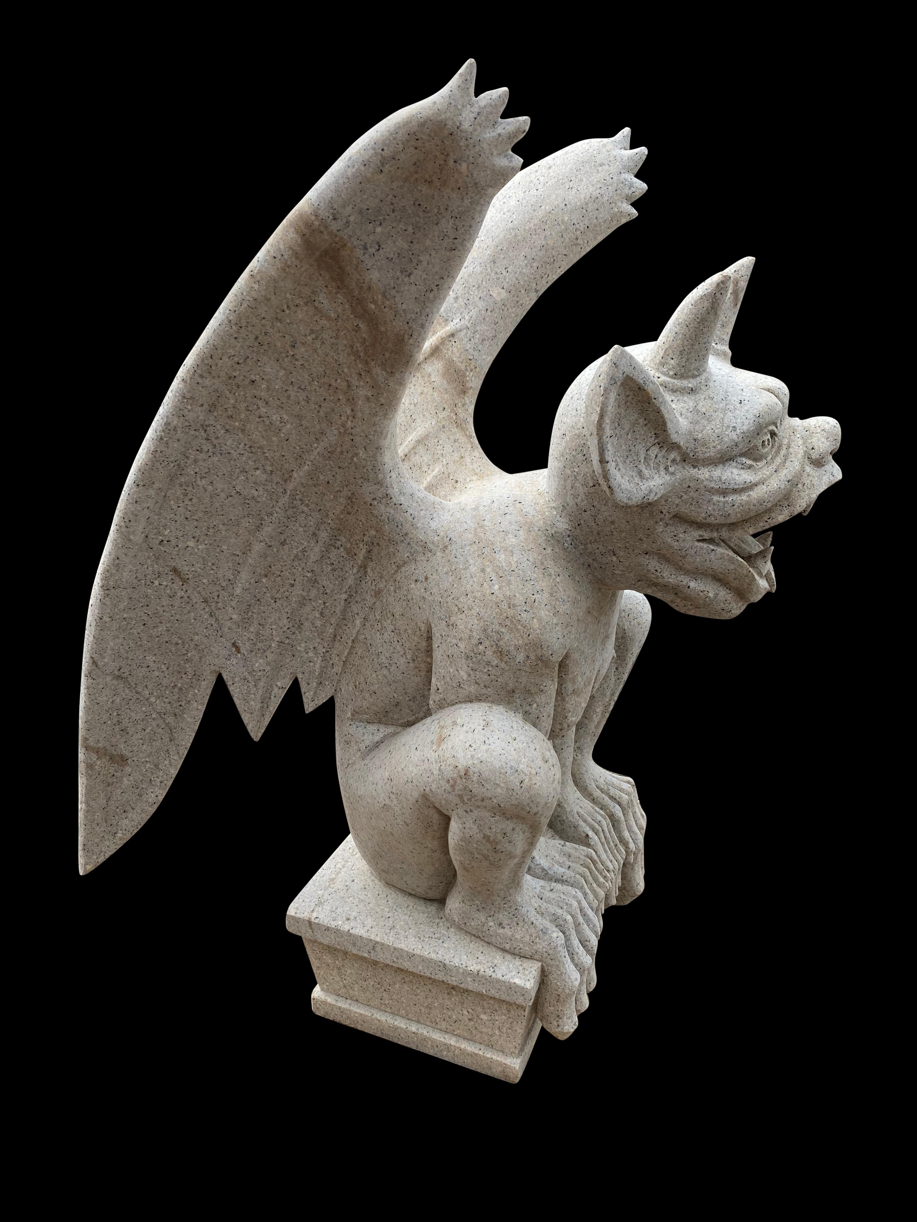 Large 20th Century Granite Gargoyle For Sale 2