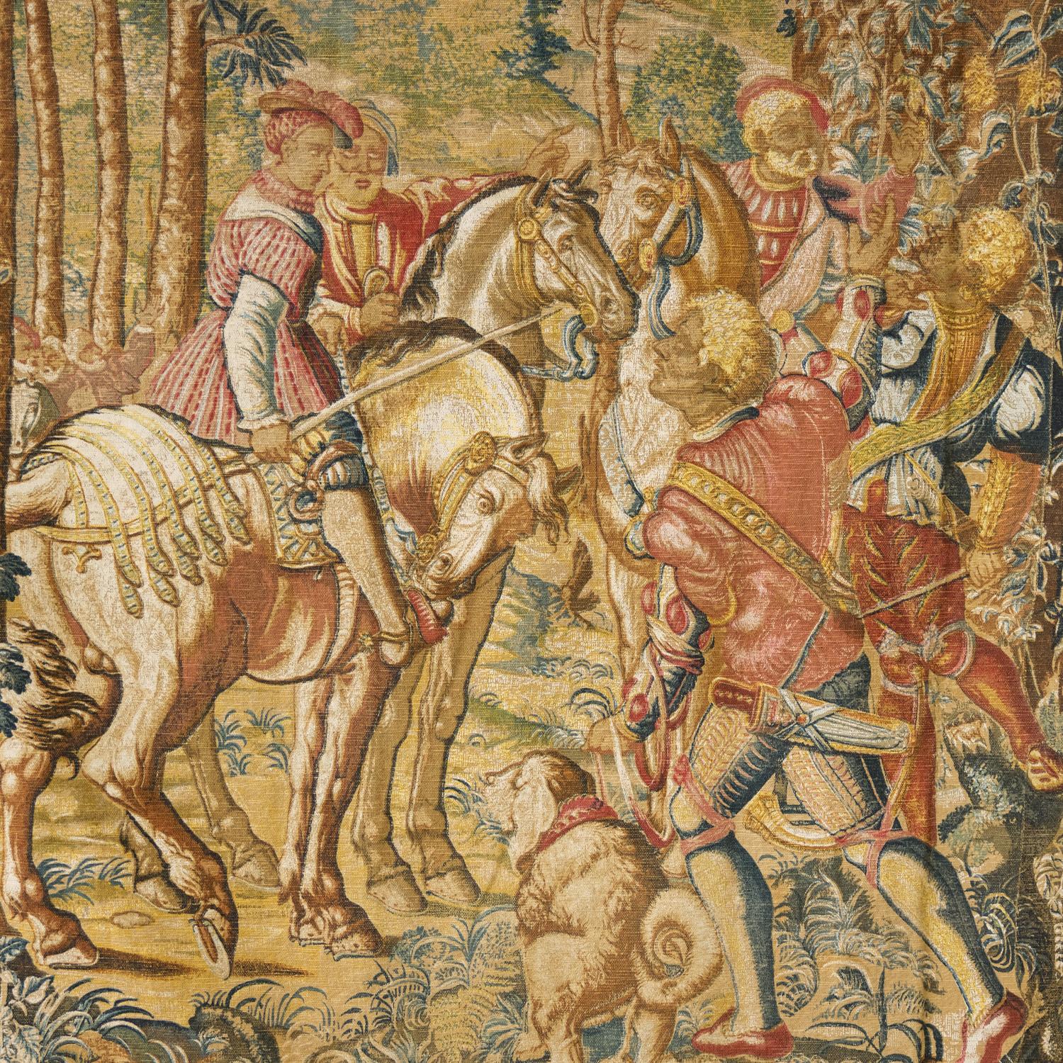 Français Grande tapisserie française Artis Flora du 20ème siècle faite à la main