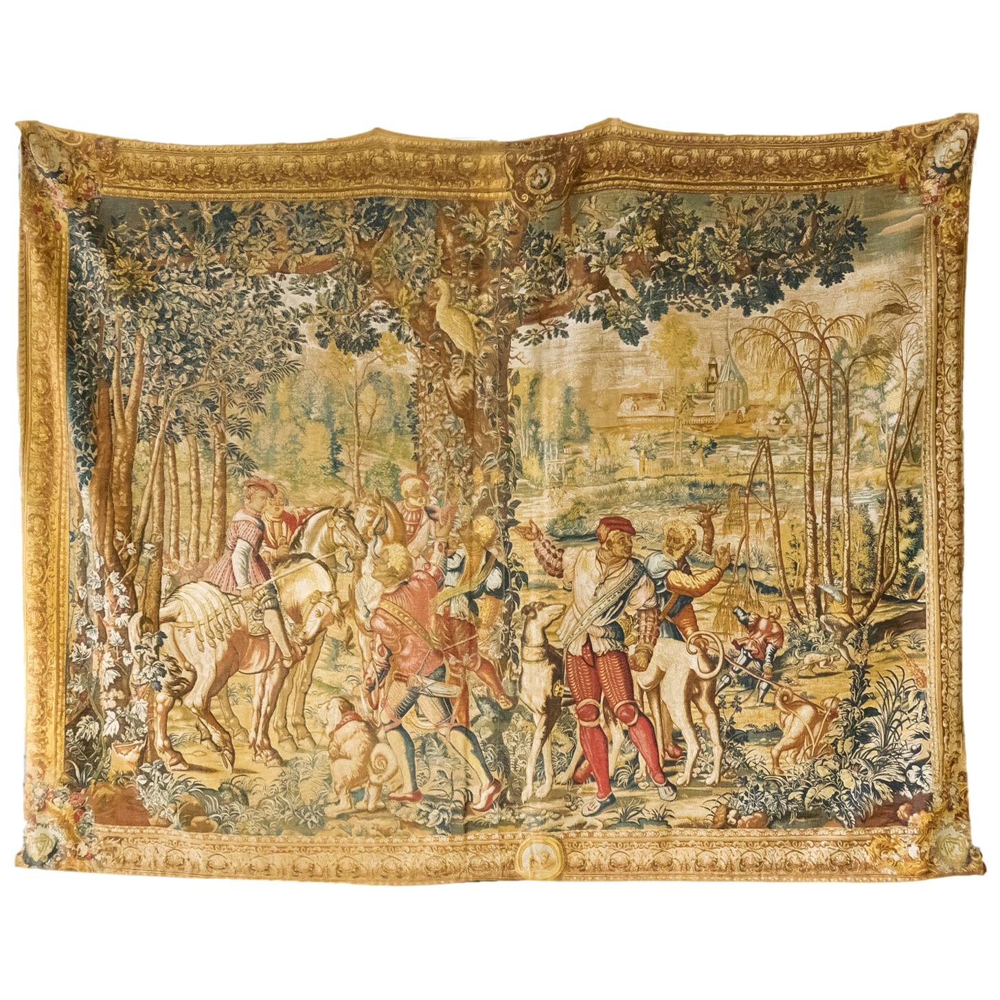 Grande tapisserie française Artis Flora du 20ème siècle faite à la main