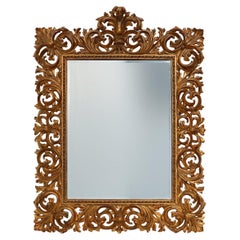 Large 20th Century Italian Baroque style richly decorated wall mirror