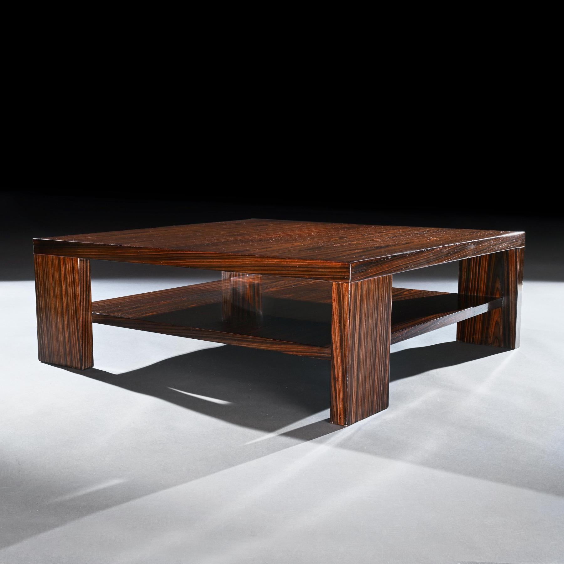Italian Large 20th Century Macassar Wood Two Tier Coffee Table