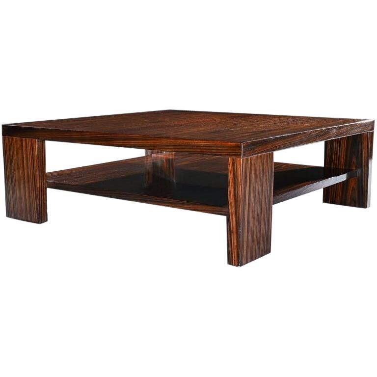 Large 20th Century Macassar Wood Two Tier Coffee Table