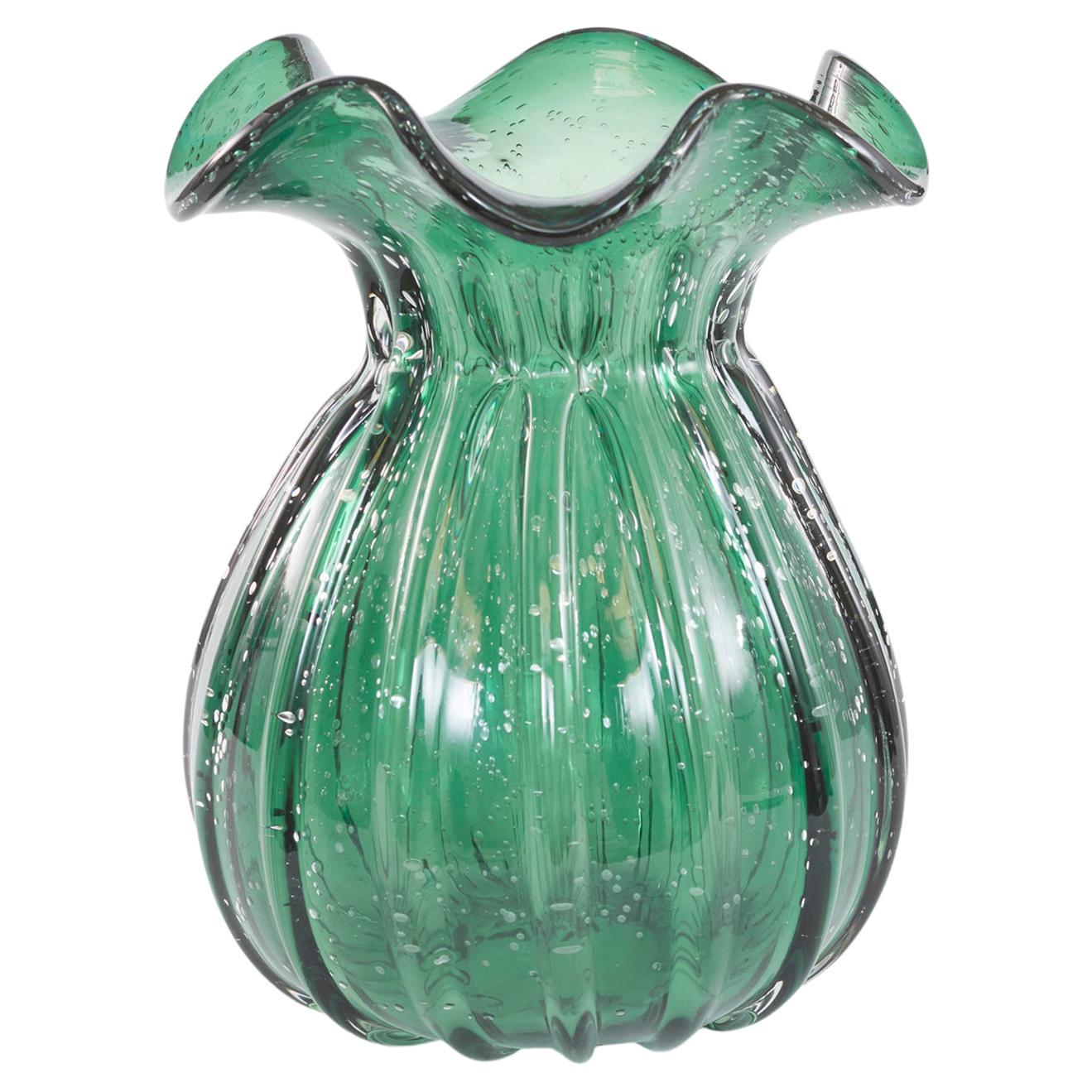 Grand vase en verre de Murano du 20e siècle