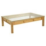 Large 20th Century Oak and Glass Coffee Table at 1stDibs