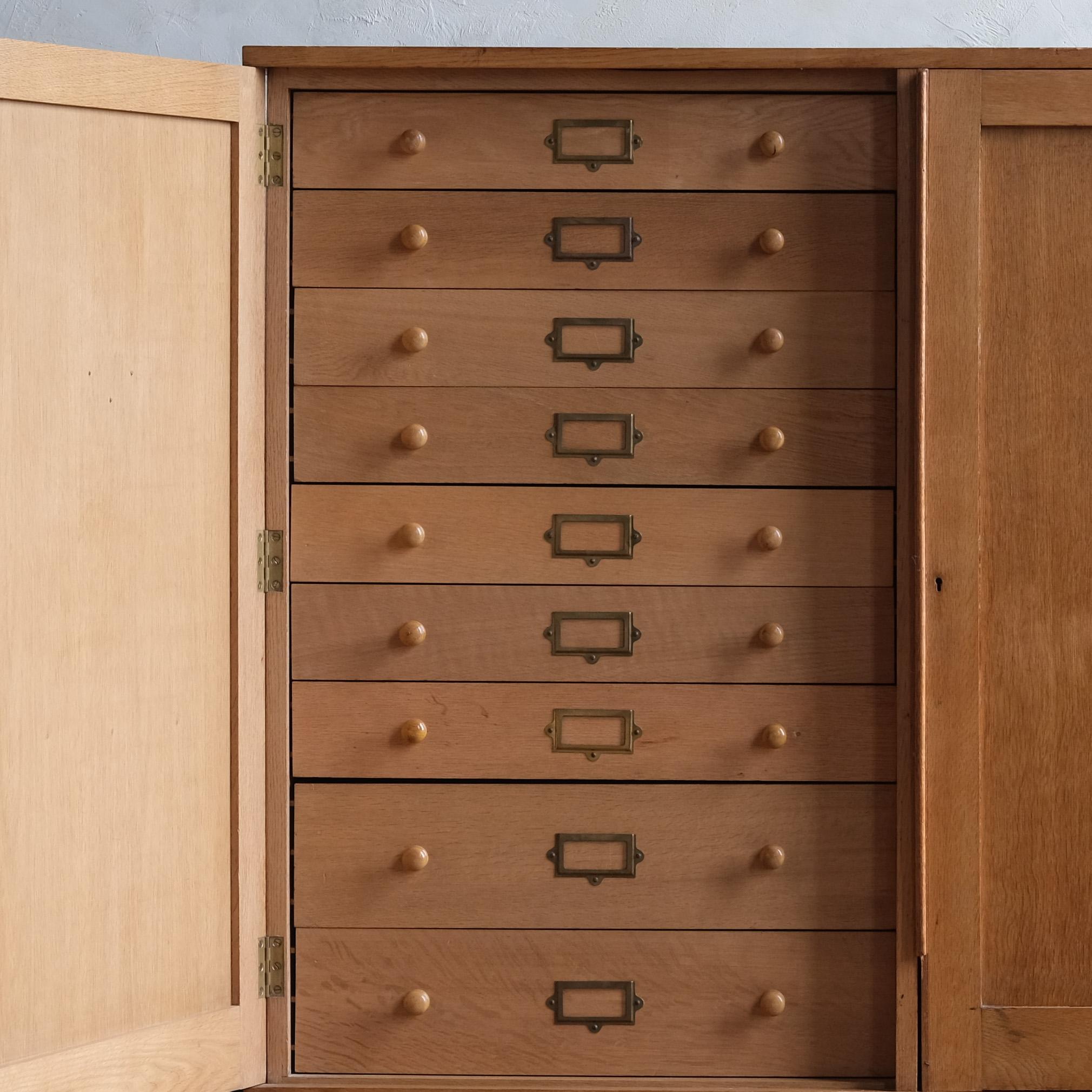 Modern Large 20th Century Oak Collectors / Museum Drawers