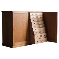 Large 20th Century Oak Collectors / Museum Drawers