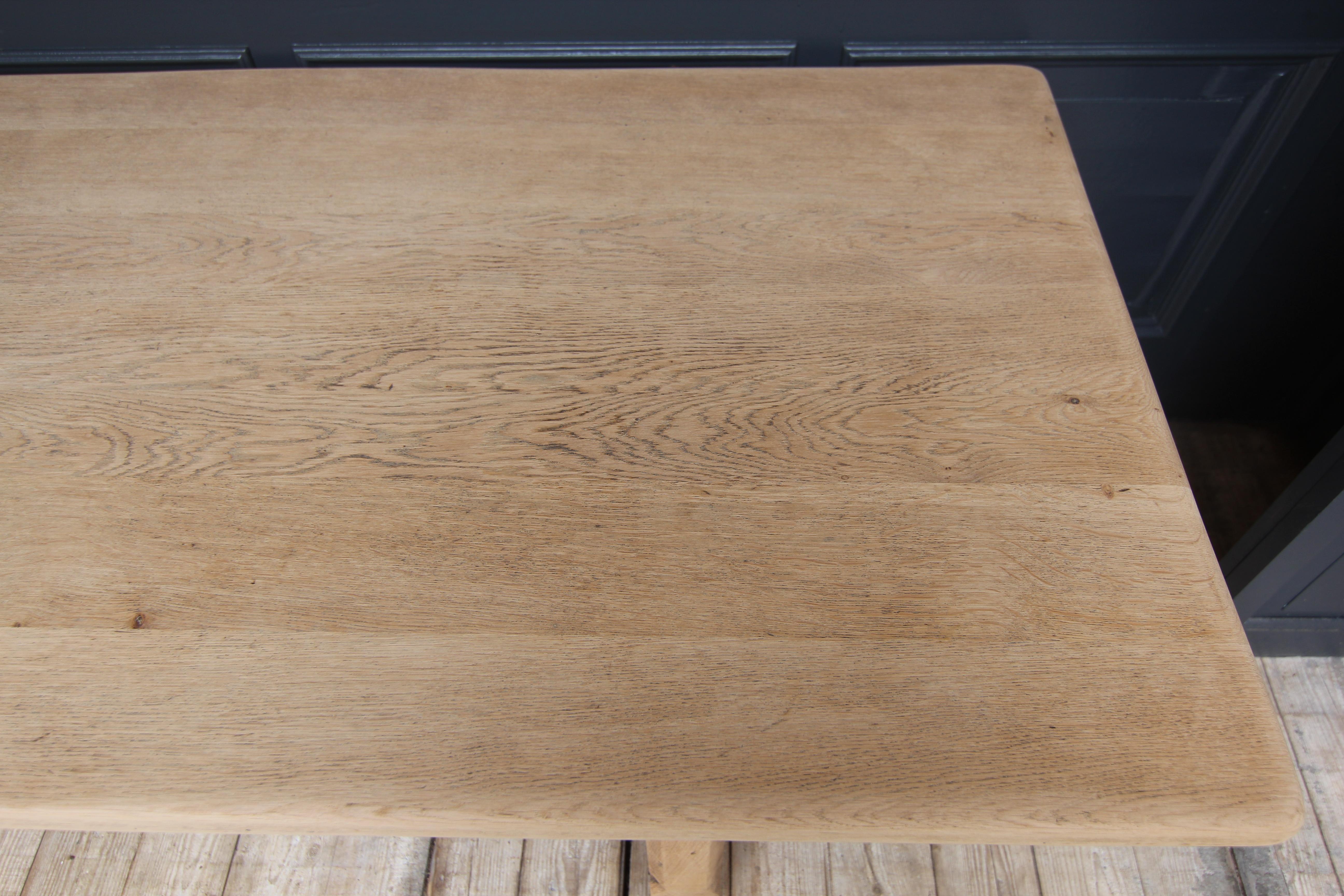 Large 20th Century Oak Farm Dining Table For Sale at 1stDibs