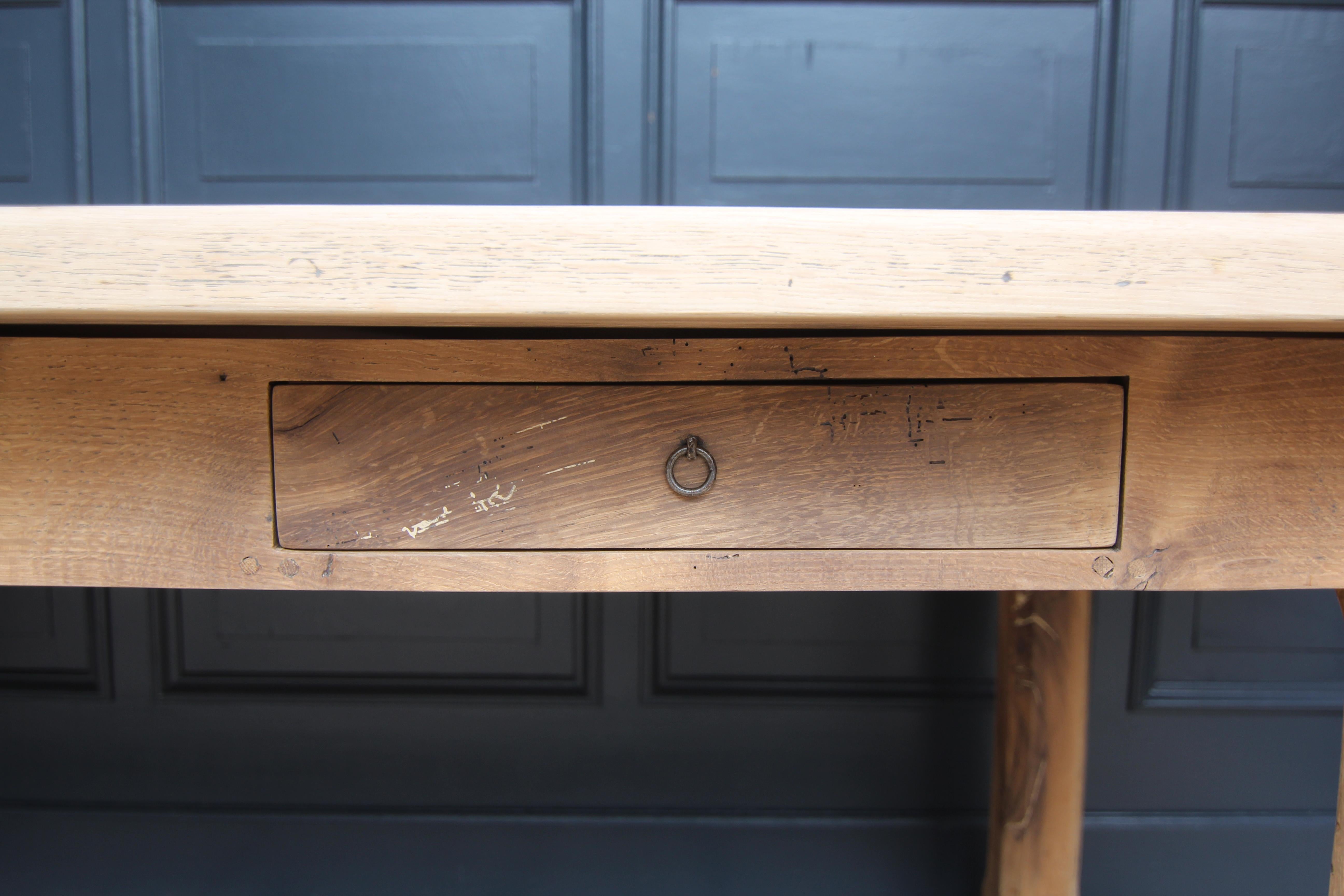 Large 20th Century Oak Farm Dining Table For Sale at 1stDibs