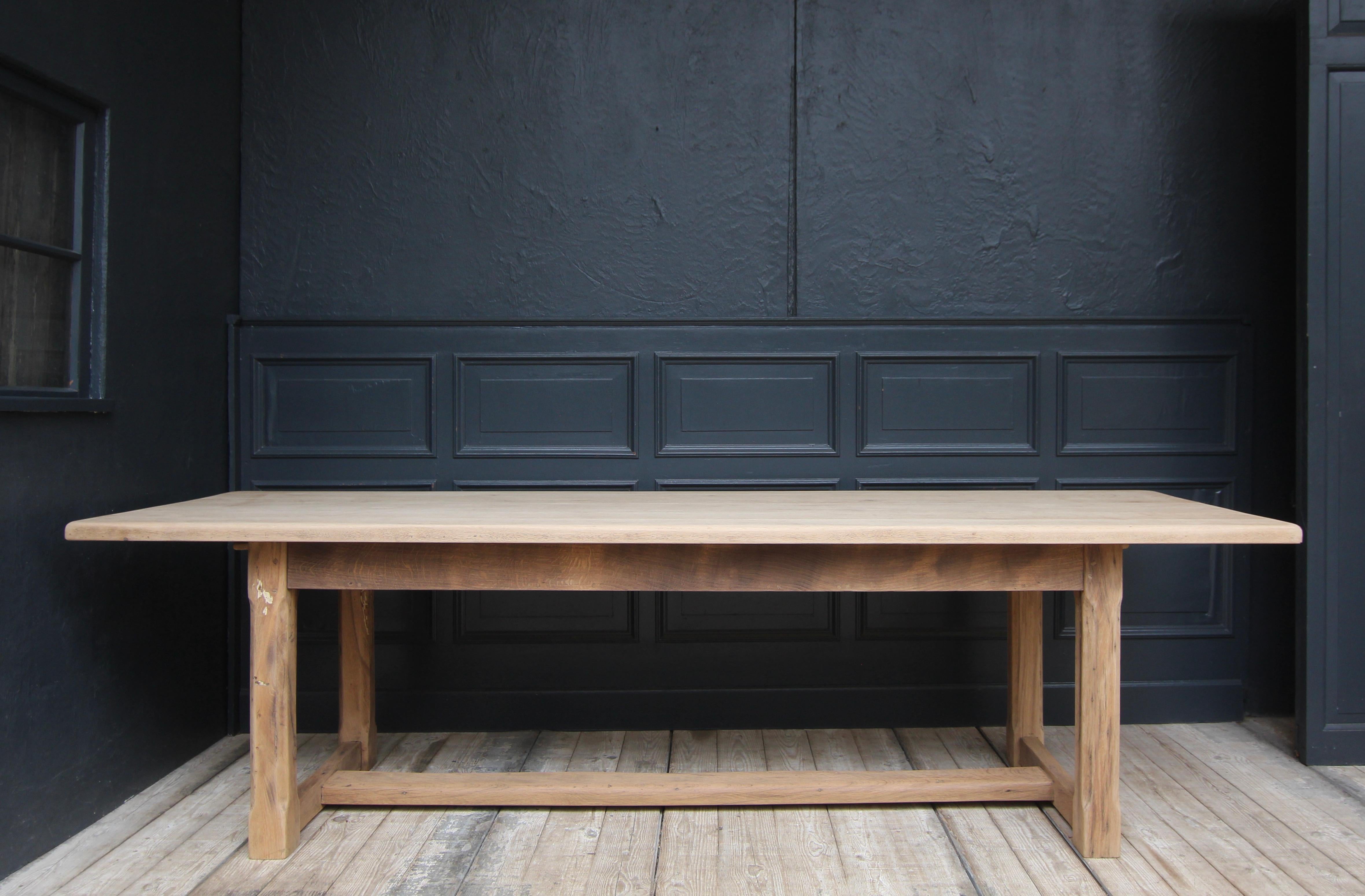 Large 20th Century Oak Farm Dining Table For Sale at 1stDibs