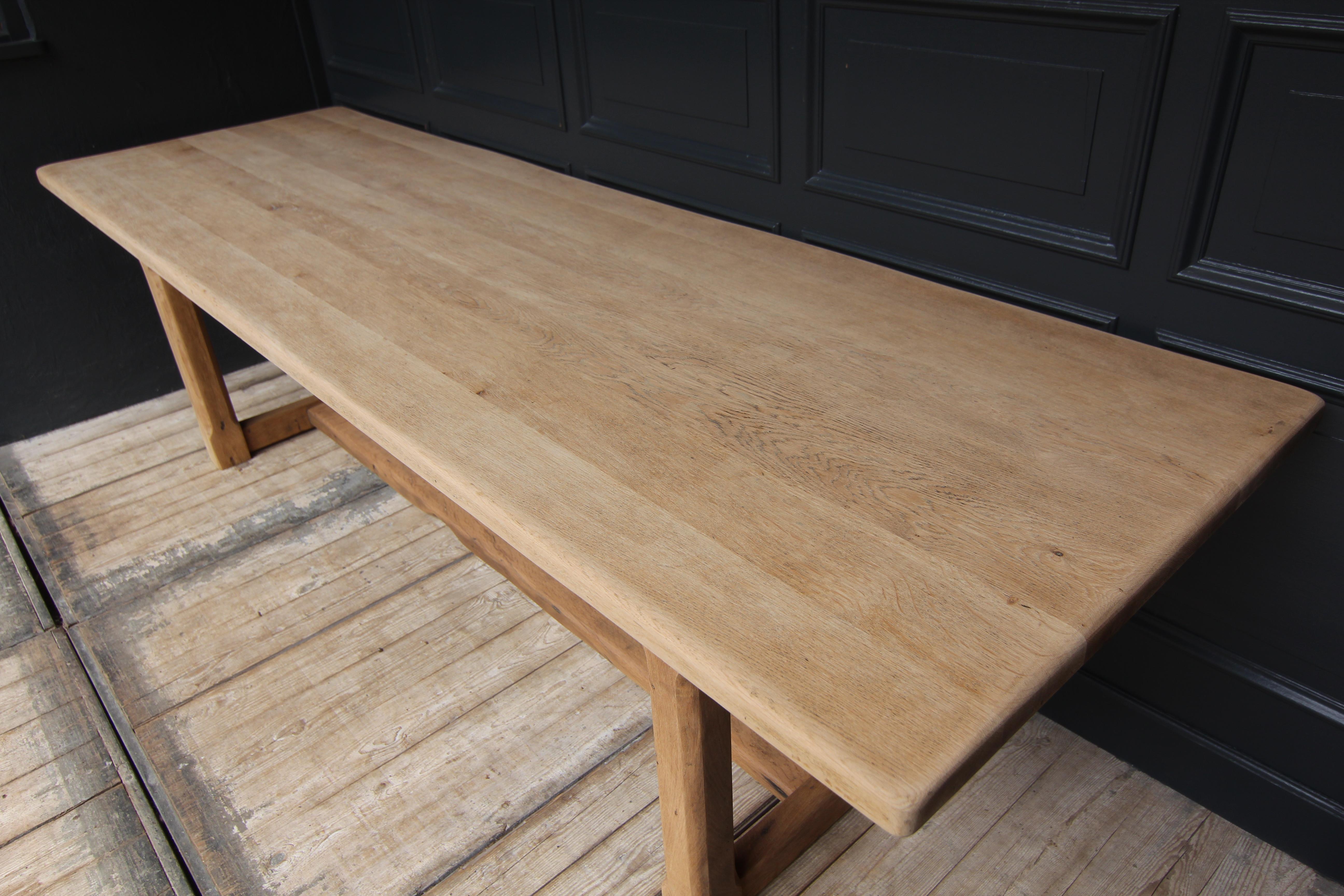 Large 20th Century Oak Farm Dining Table For Sale 3
