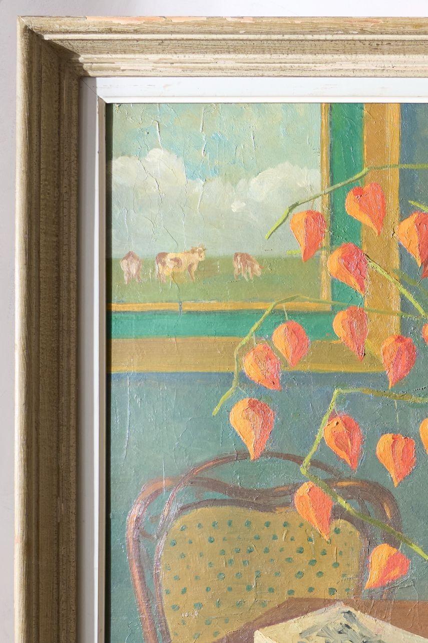 Großes Gemälde von Physalis aus dem 20. Jahrhundert im Zustand „Hervorragend“ im Angebot in Malton, GB