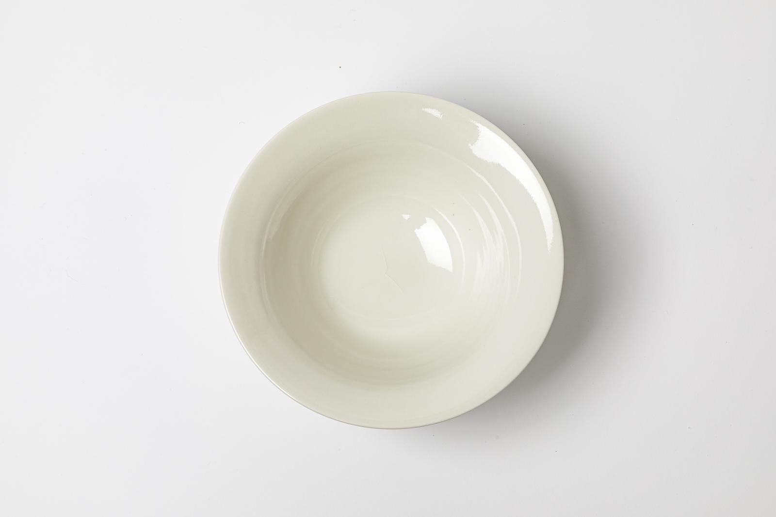 Mid-Century Modern Large 20th Century Porcelain Ceramic Decorative Dish Bowl by Jacques Buchholtz For Sale