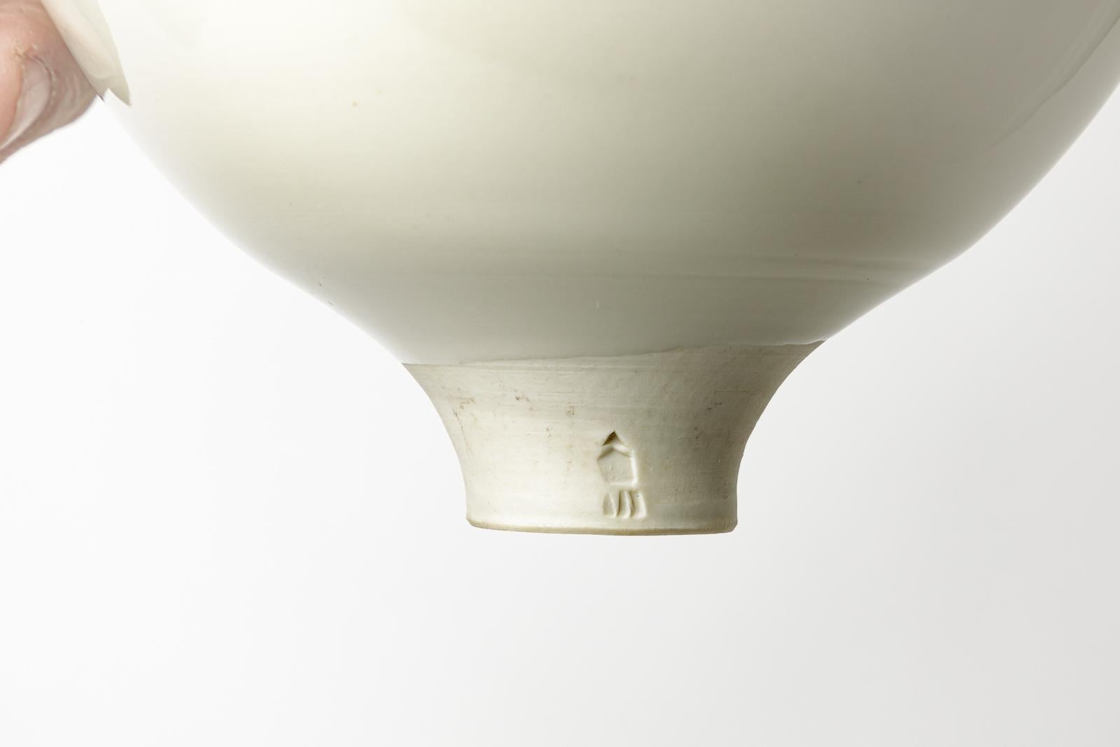 French Large 20th Century Porcelain Ceramic Decorative Dish Bowl by Jacques Buchholtz For Sale