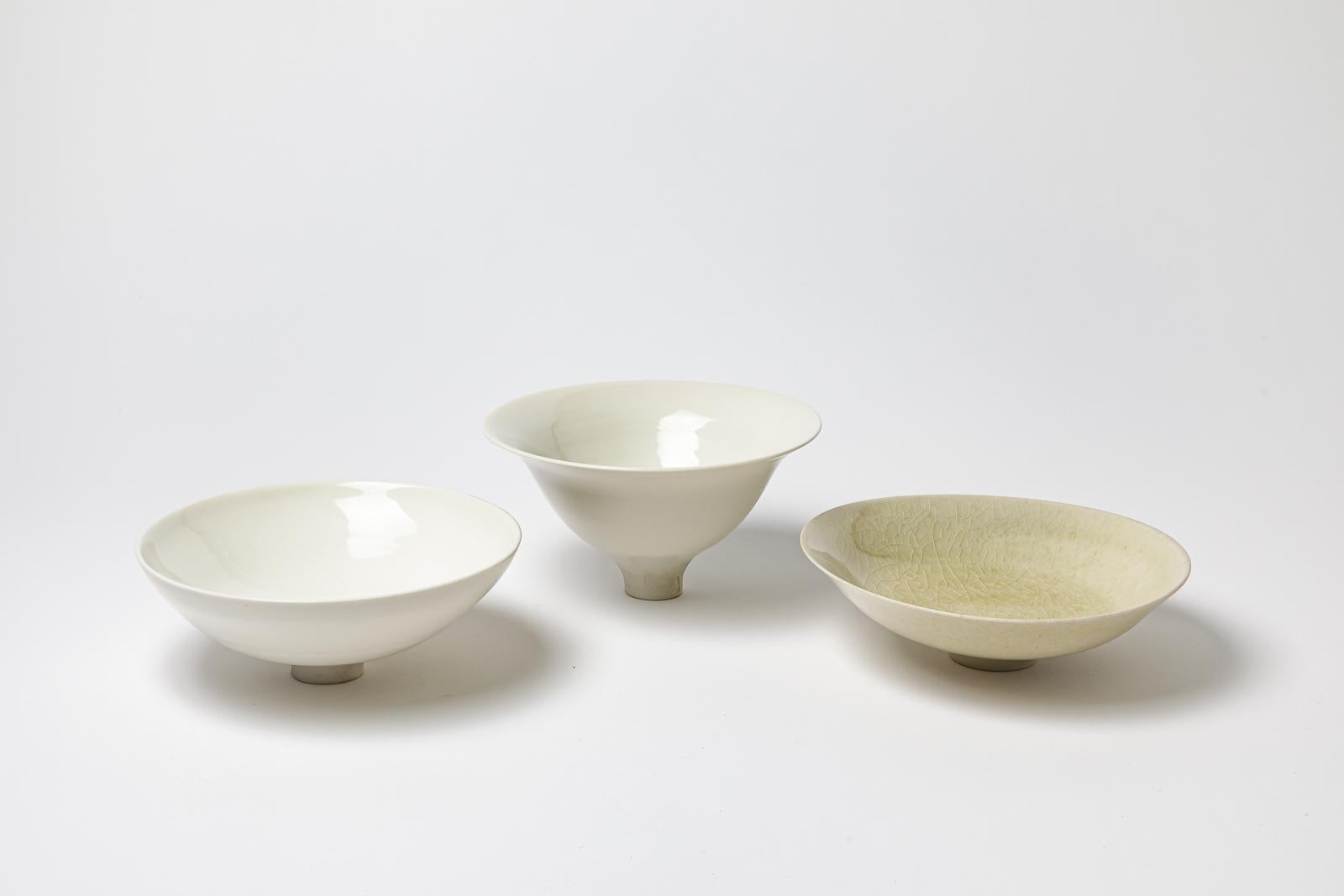 Large 20th Century Porcelain Ceramic Decorative Dish Bowl by Jacques Buchholtz For Sale 1