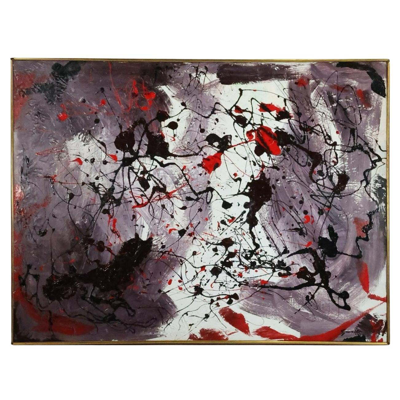 Großes abstrakt-expressionistisches Gemälde in Qualität des 20. Jahrhunderts 37 x 49  im Angebot