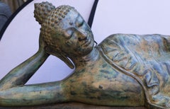 Large 20th Century Reclining Bronze Buddha