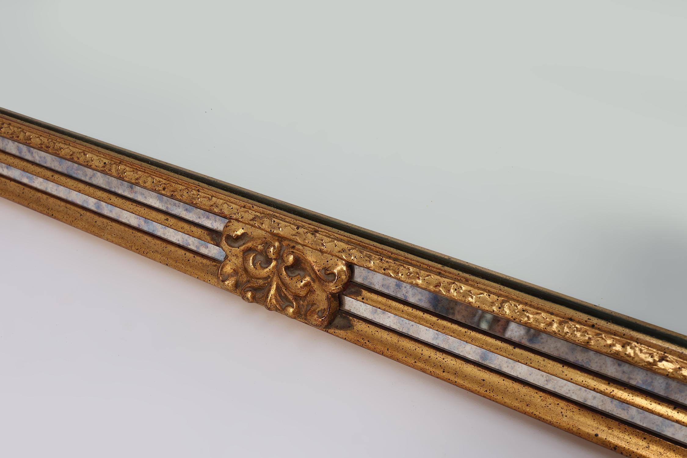 Gran espejo rectangular dorado Deknudt del siglo XX de estilo barroco, Bélgica en venta 2