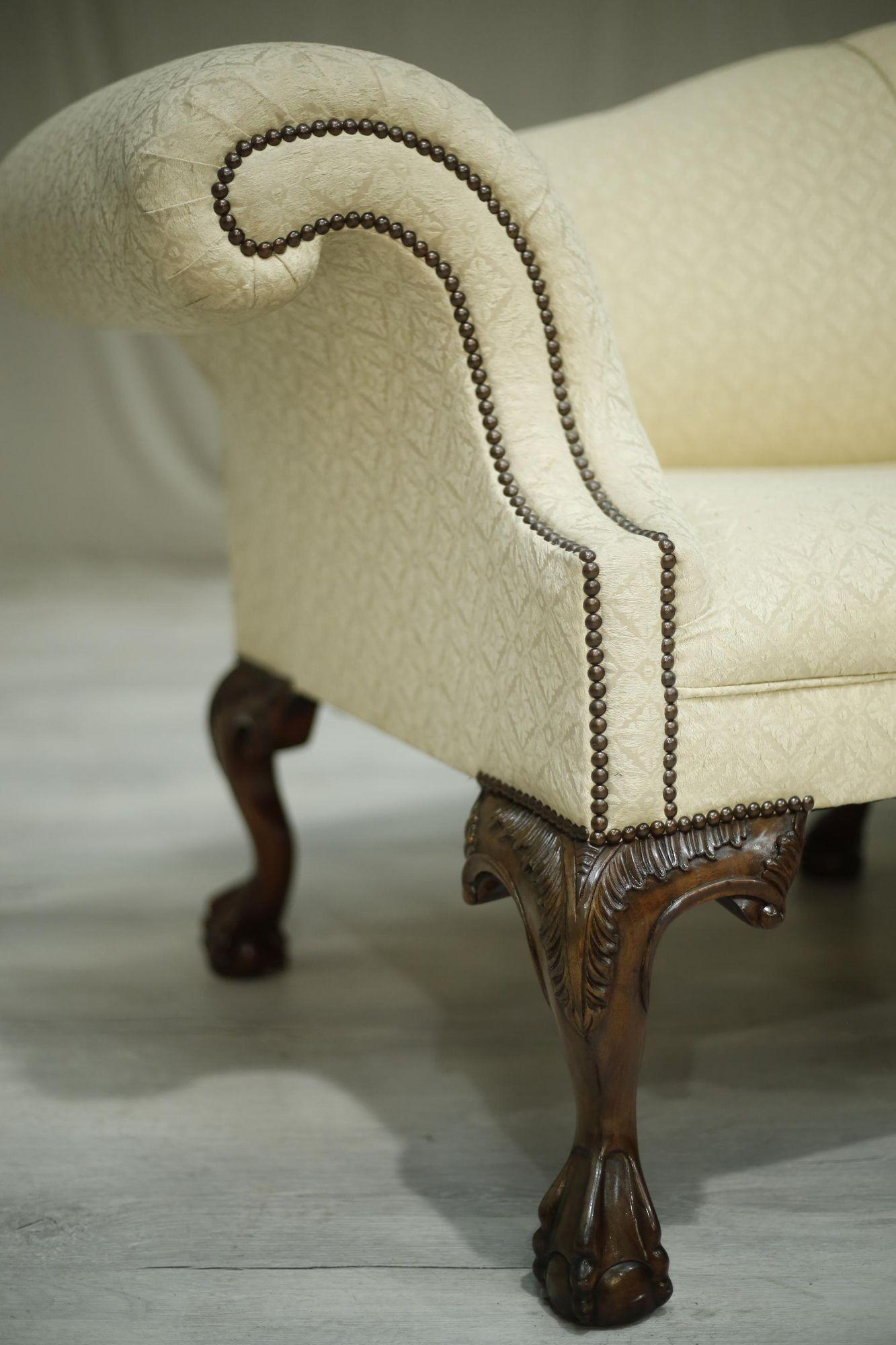 Large 20th Century Regency Style Camel Backed Sofa 4