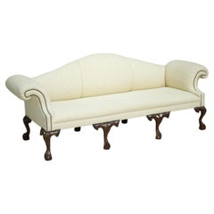 Large 20th Century Regency Style Camel Backed Sofa