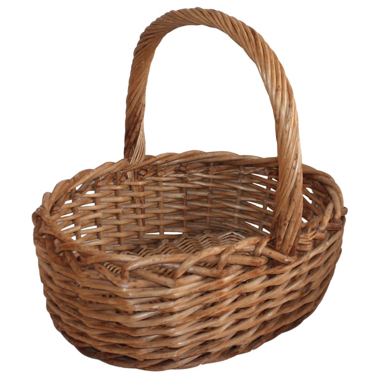 Large 20th Century Rustic Basket For Sale at 1stDibs