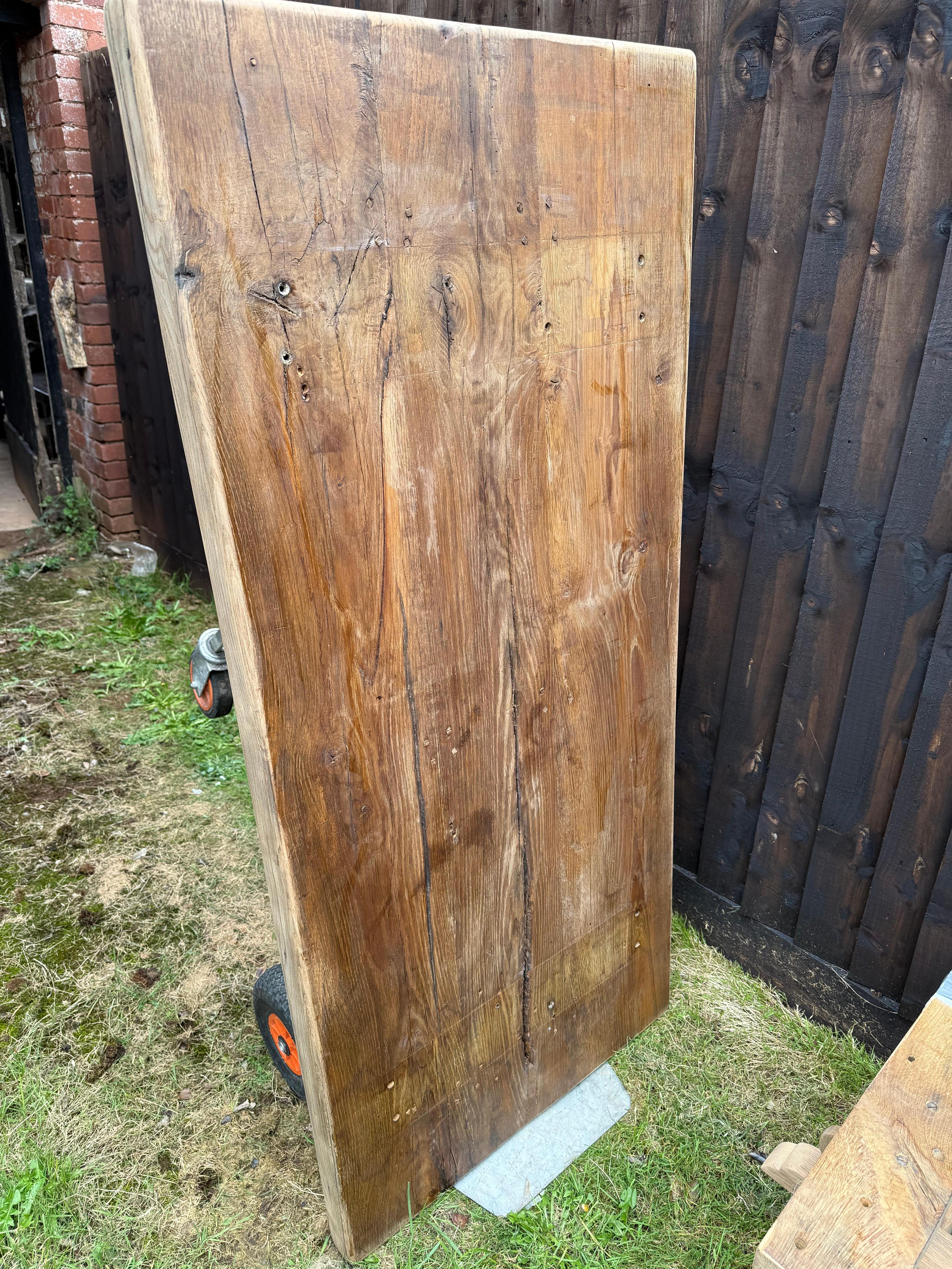 Large 20th century scrubbed oak coffee table For Sale 9