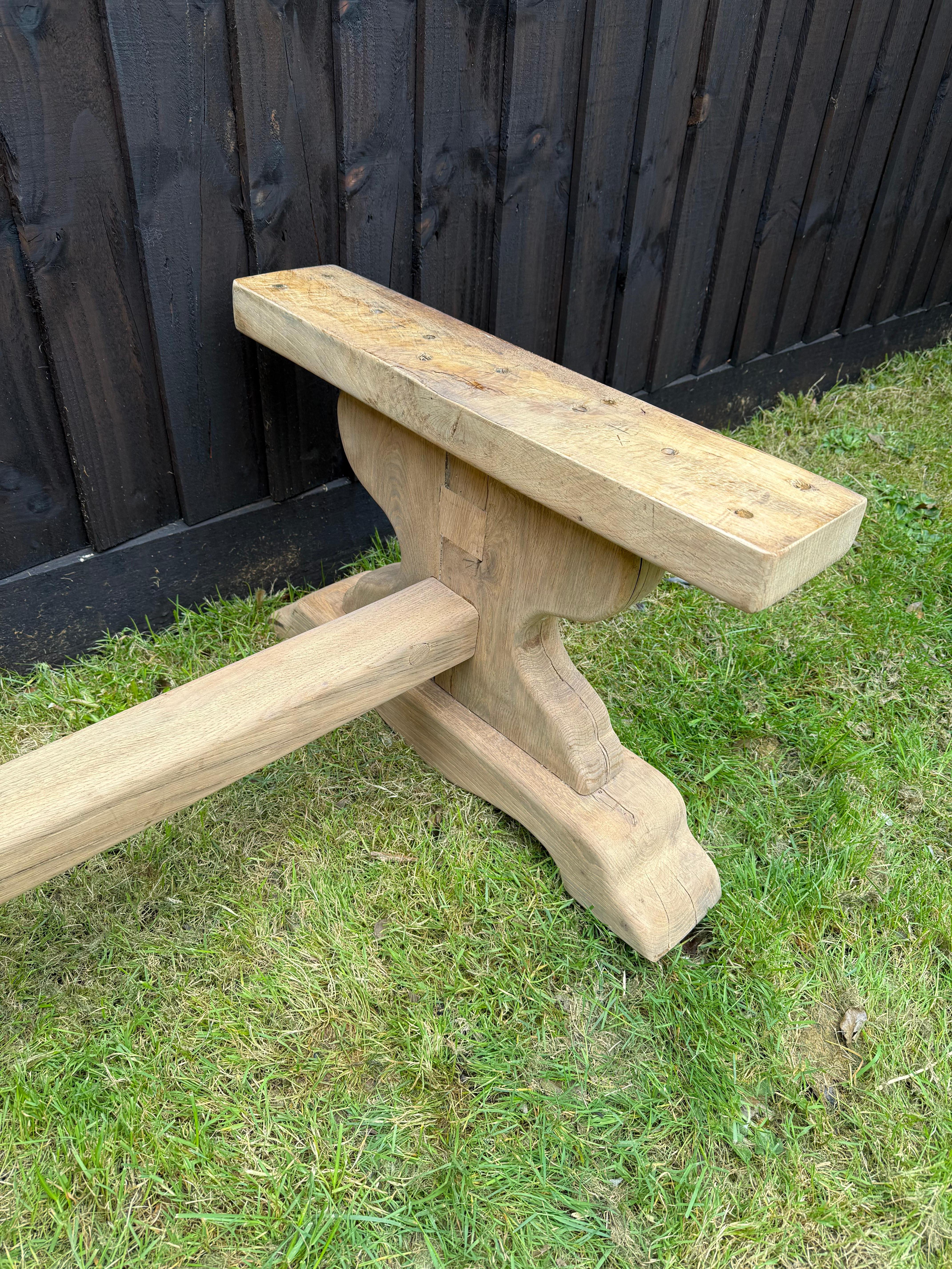 Large 20th century scrubbed oak coffee table For Sale 11
