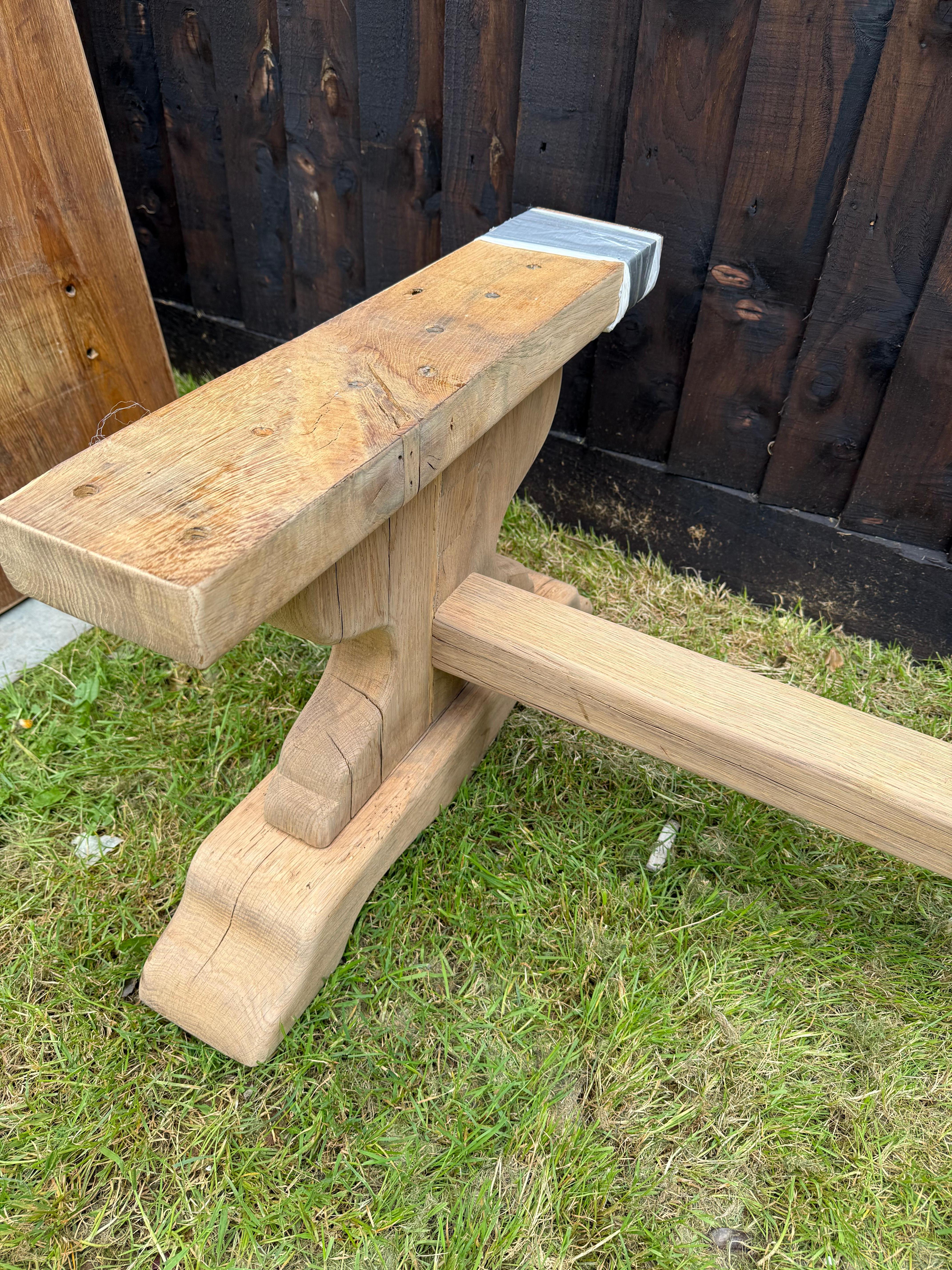 Large 20th century scrubbed oak coffee table For Sale 12