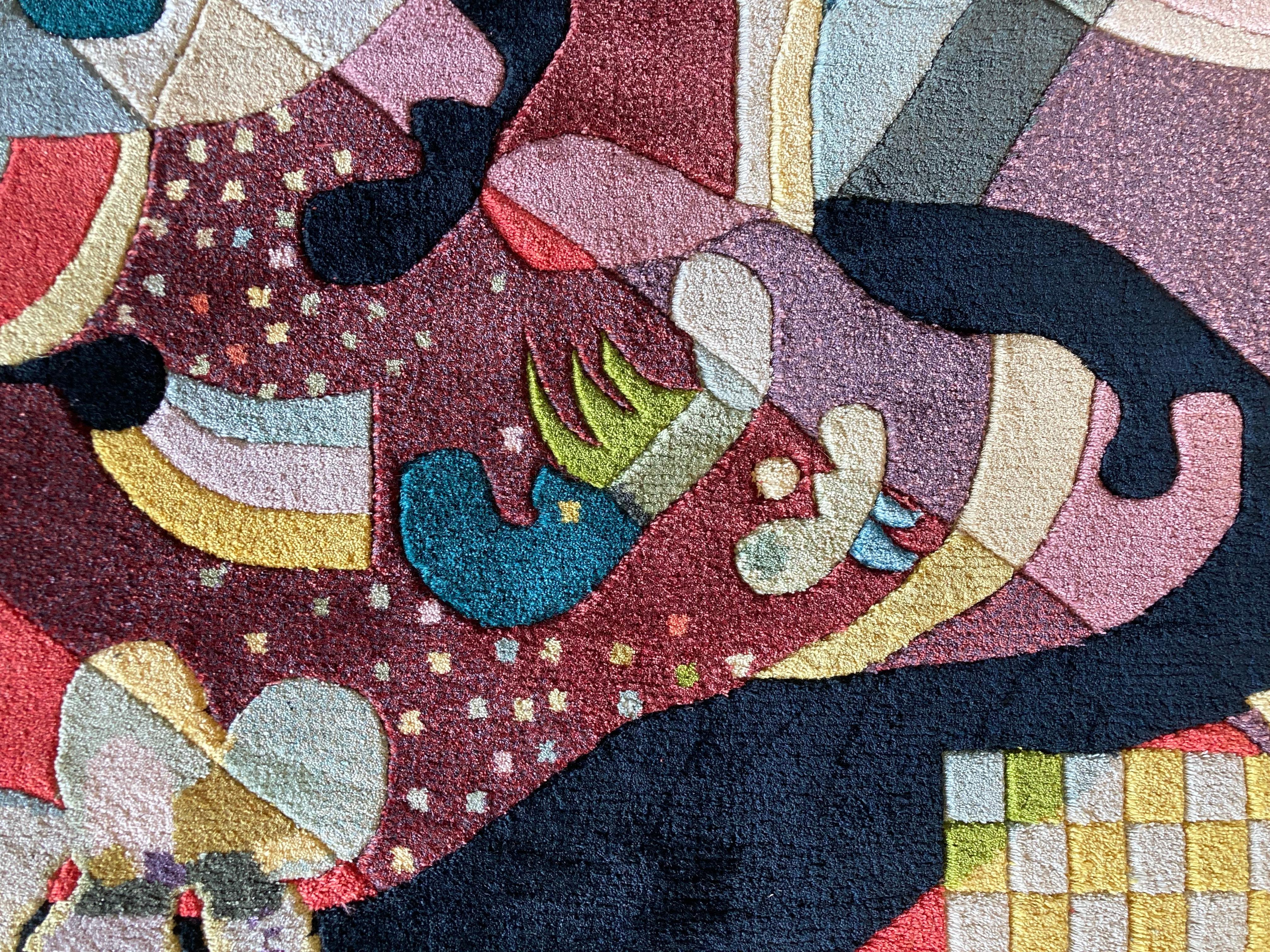 Großer gewebter Wandteppich aus Seide des 20. Jahrhunderts nach Kandinskys Komposition 9 (1936) (Moderne)