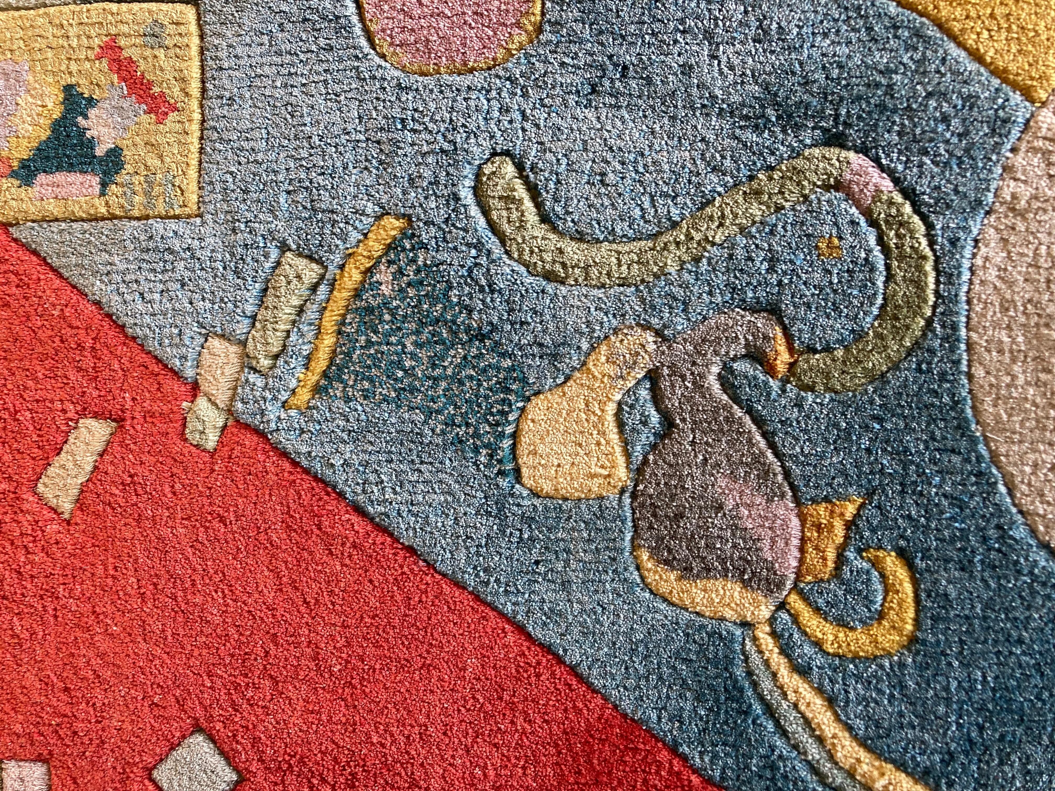 Großer gewebter Wandteppich aus Seide des 20. Jahrhunderts nach Kandinskys Komposition 9 (1936) im Zustand „Gut“ in COLMAR, FR