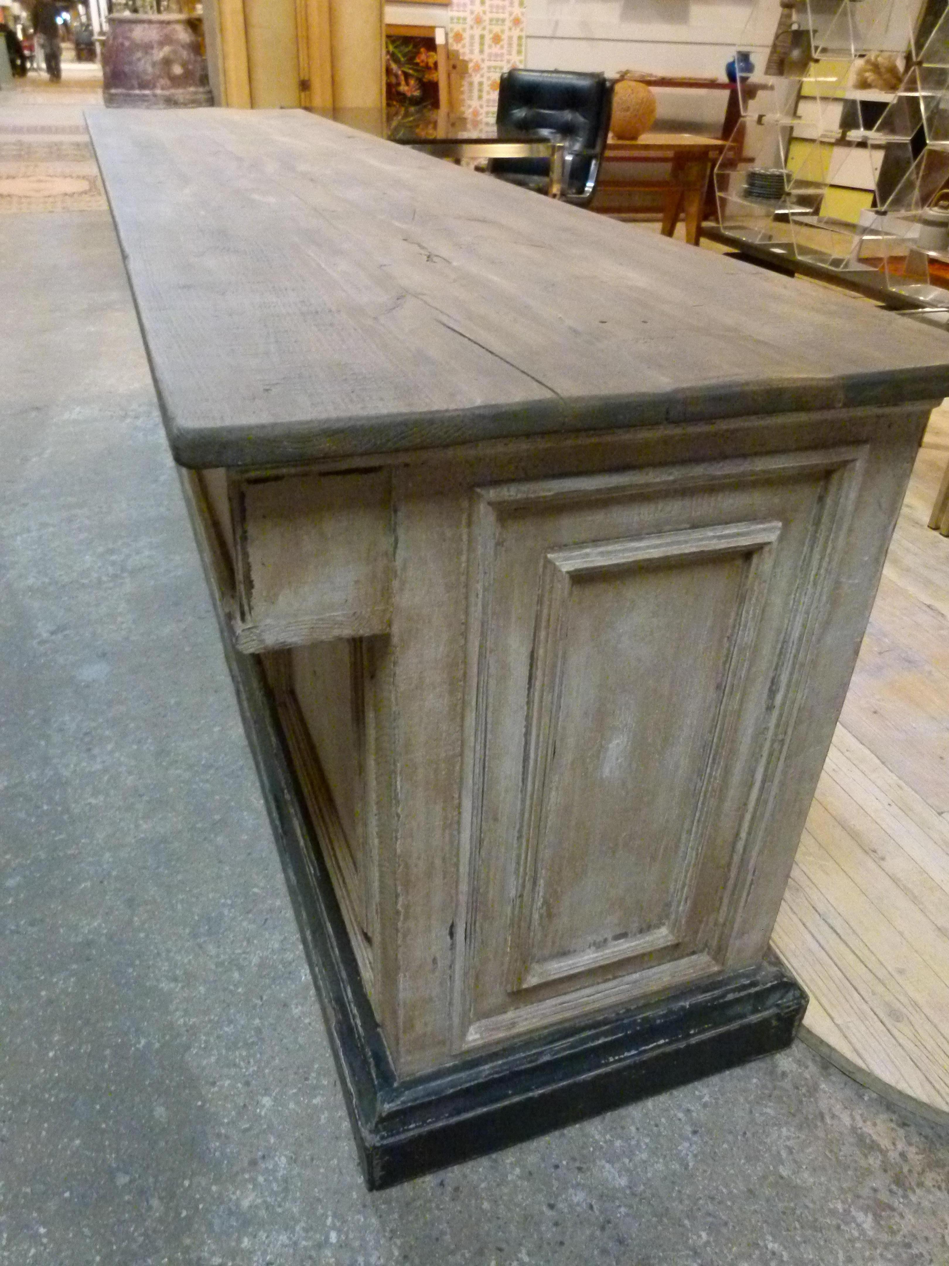 wooden store counter