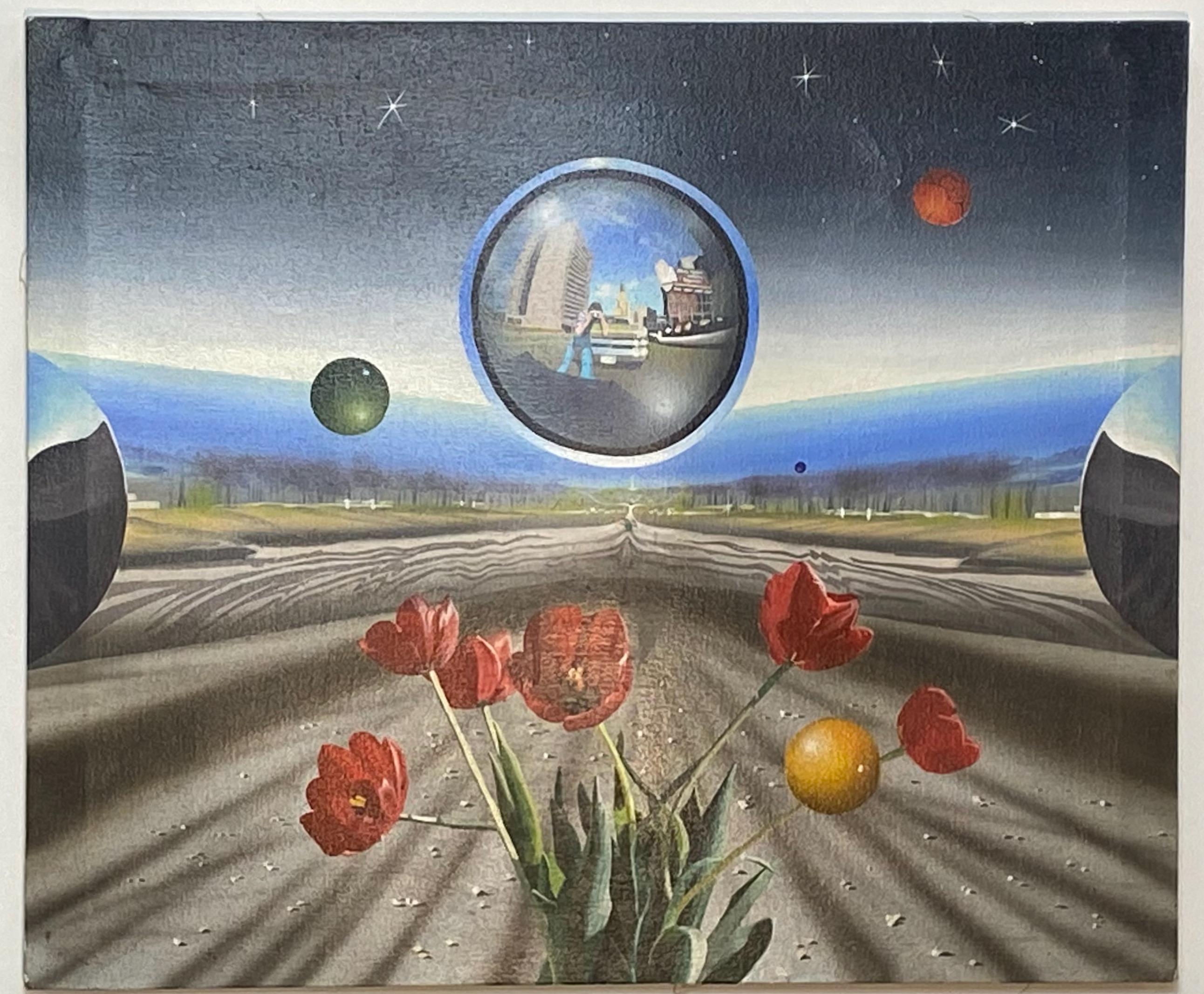 Large 20th Century Surrealist Painting, American, 1970's-1980's In Good Condition For Sale In San Francisco, CA