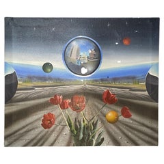 Large 20th Century Surrealist Painting, American, 1970's-1980's