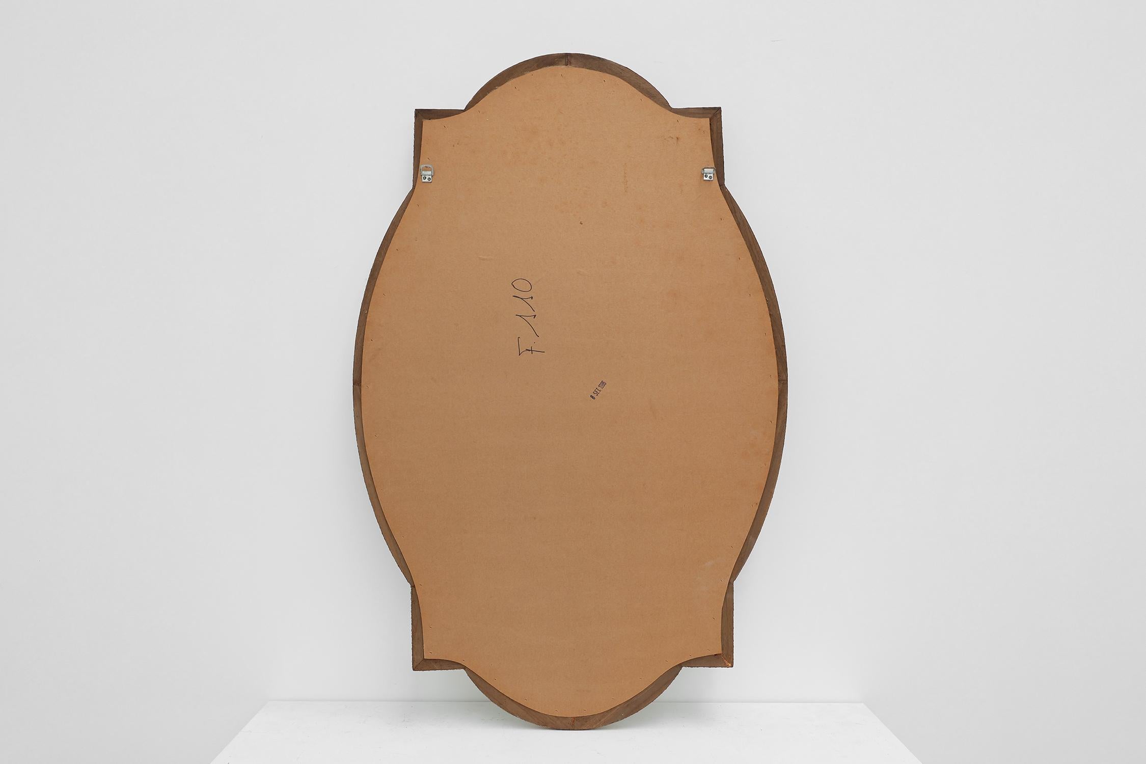 Grand miroir trapézoïdal en laiton et mosaïque de style vénitien du 20e siècle en vente 2