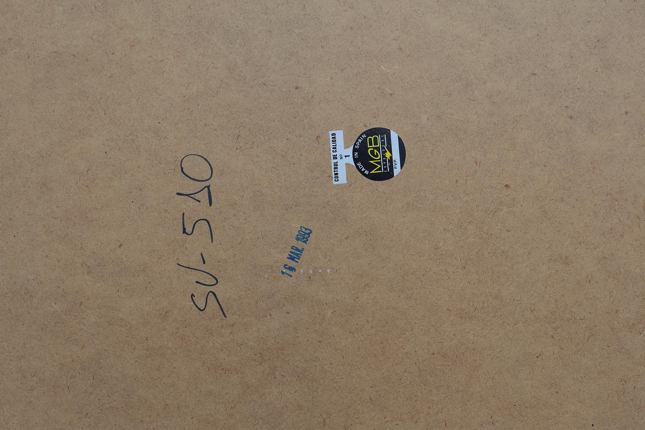 Gran espejo de mosaico trapezoidal veneciano del siglo XX con guirnaldas de latón en venta 5