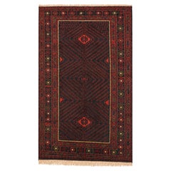 Large 20th Century Vintage Afghan Baluch Persian-Style Tribal Rug, 69 x 112 in