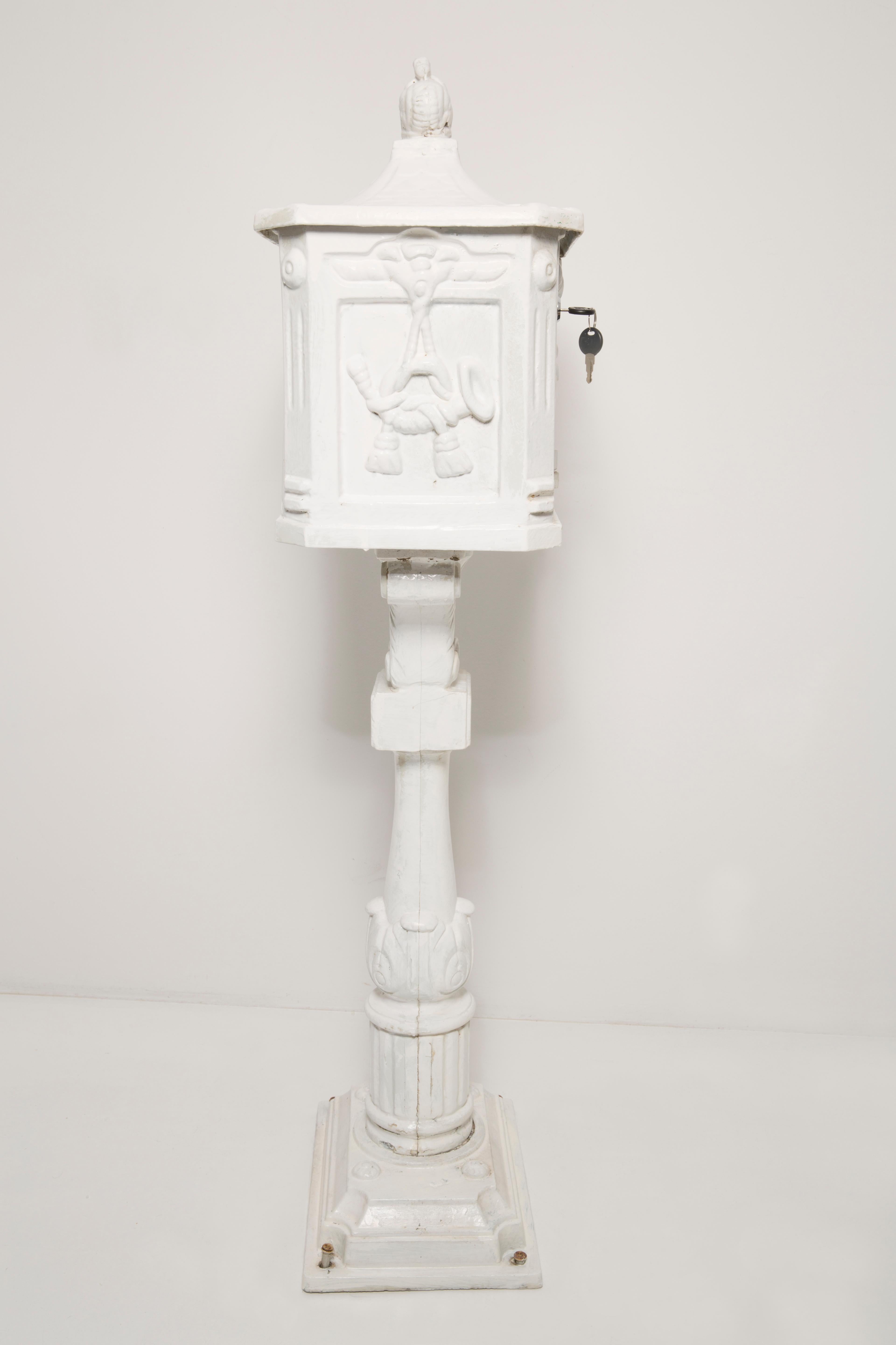 Large 20th Century White Post Box, Country House Letter Box, France, 1960s 3