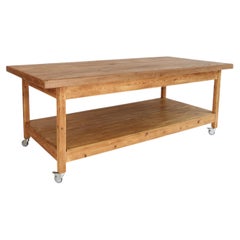 Large 20th Century Work Table, Kitchen Island