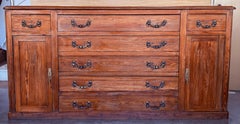 Large 20th Church Spanish Baroque Carved Walnut Tuscan Credenza or Buffet