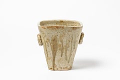 Large 20th Midcentury Stoneware Ceramic Vase by F Guillaume La Borne Art Deco