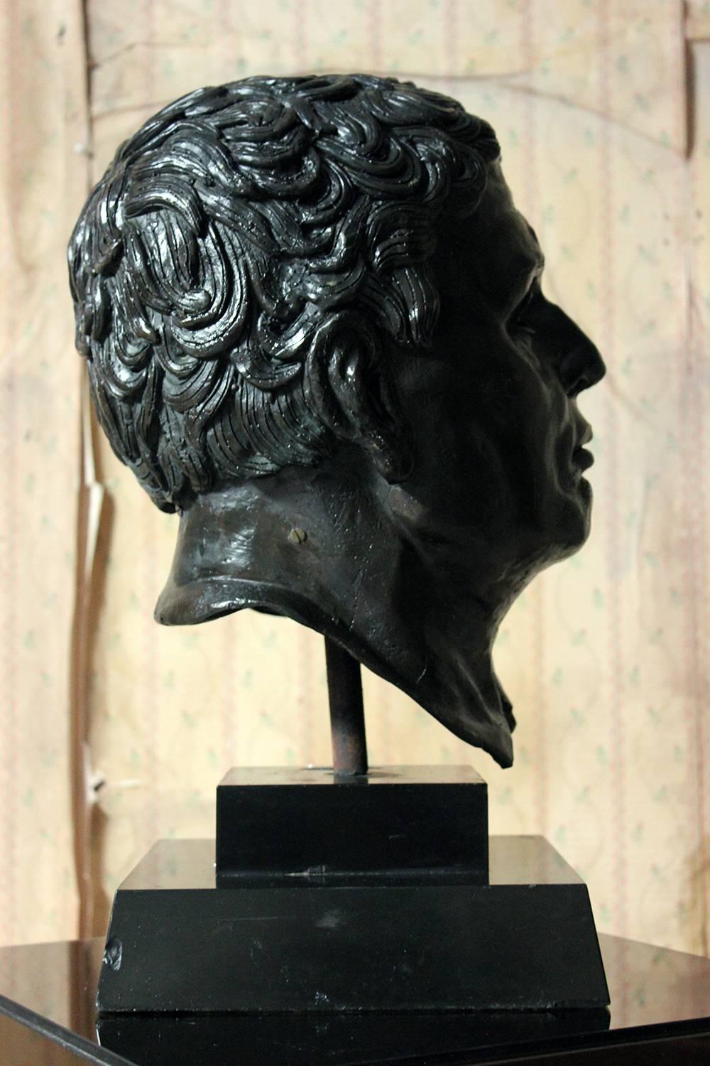 Large 20th Century Bronze Portrait Bust of a Roman Republican 2