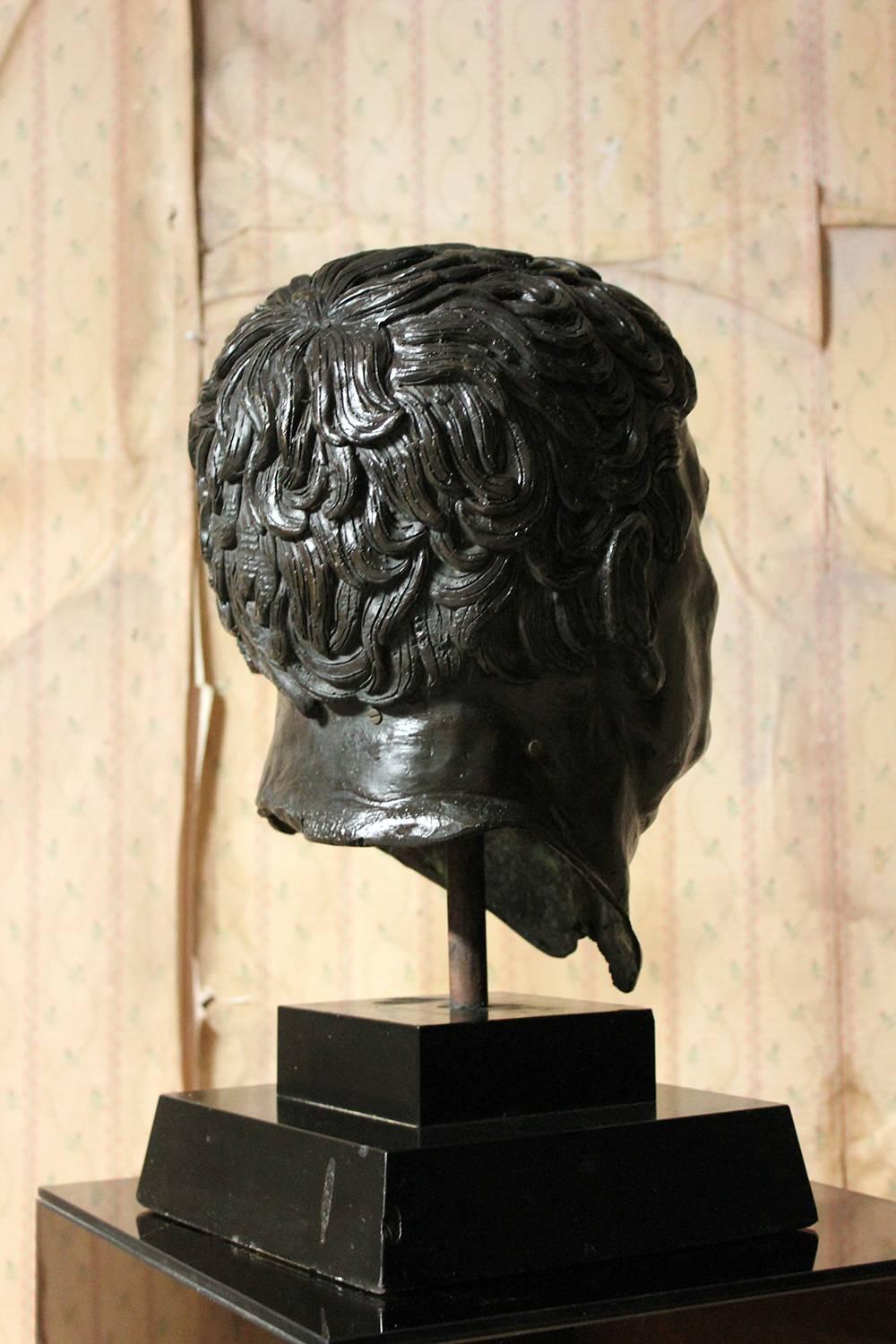 Large 20th Century Bronze Portrait Bust of a Roman Republican 3