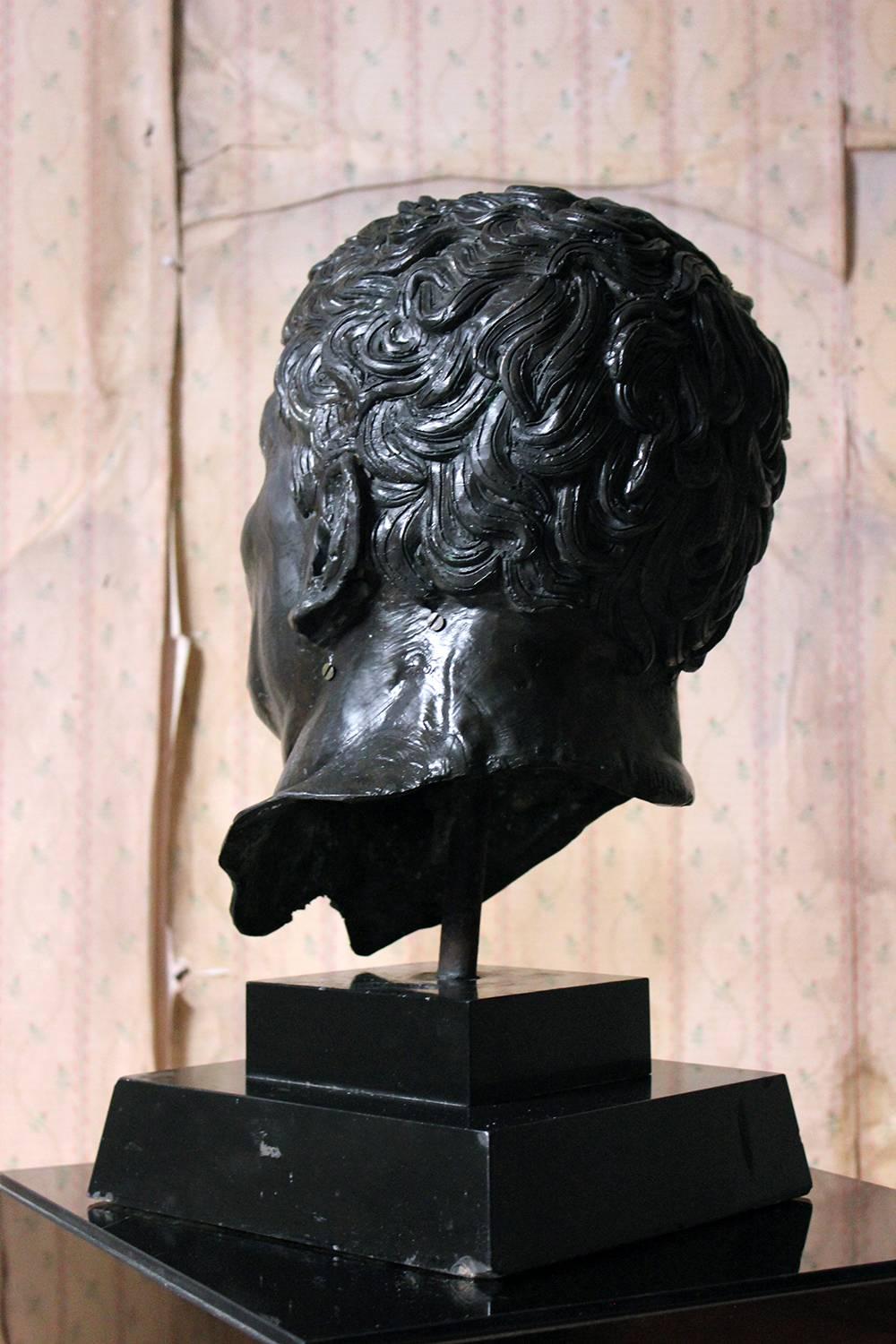 Large 20th Century Bronze Portrait Bust of a Roman Republican 5