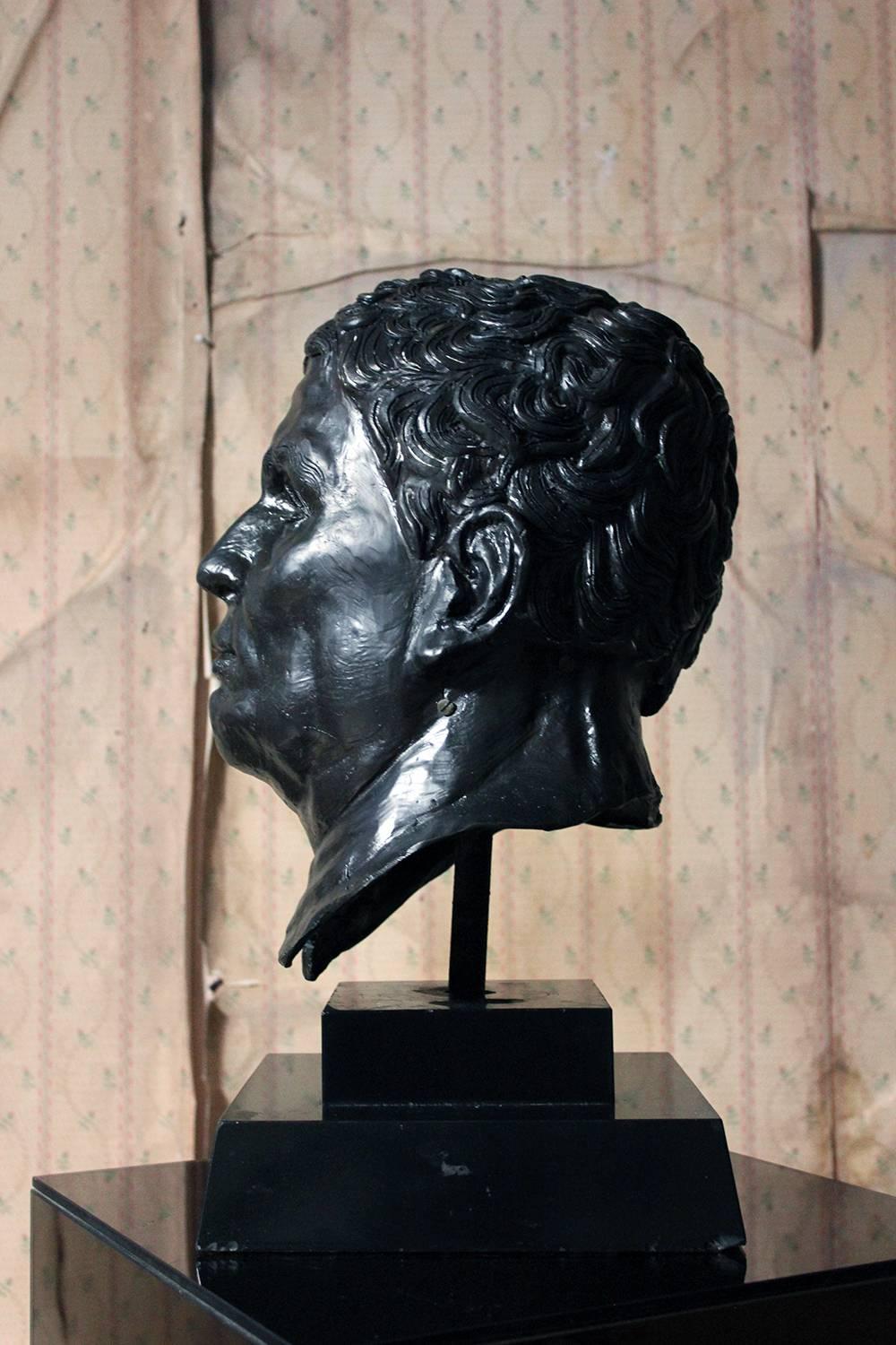 Large 20th Century Bronze Portrait Bust of a Roman Republican 6