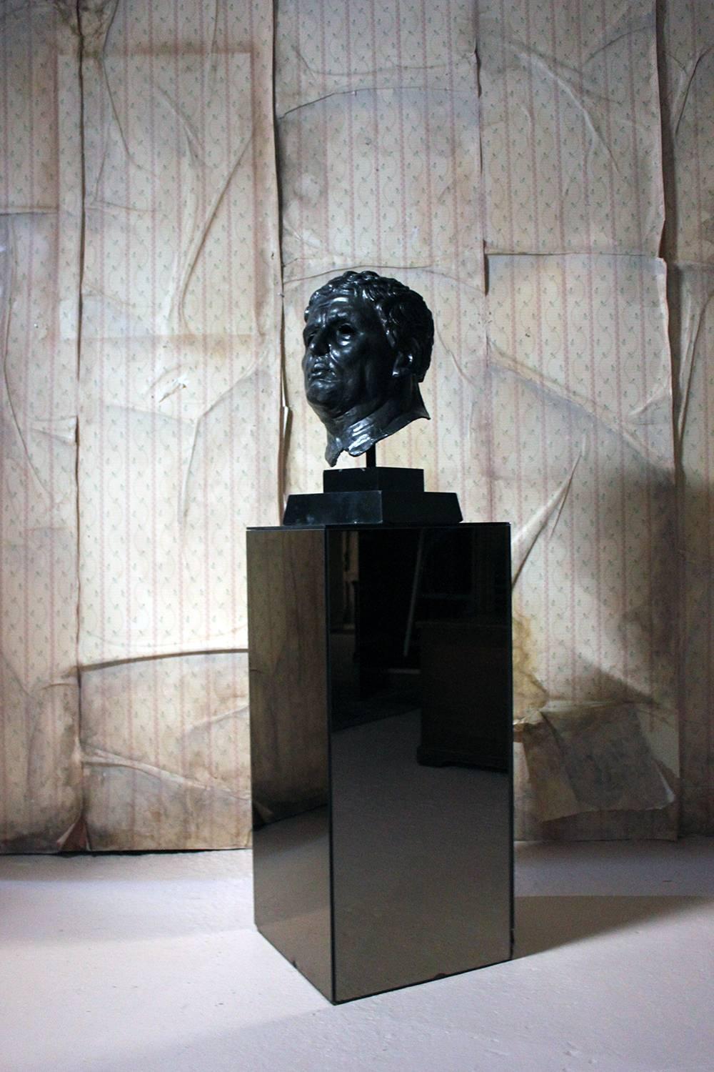 Large 20th Century Bronze Portrait Bust of a Roman Republican 9