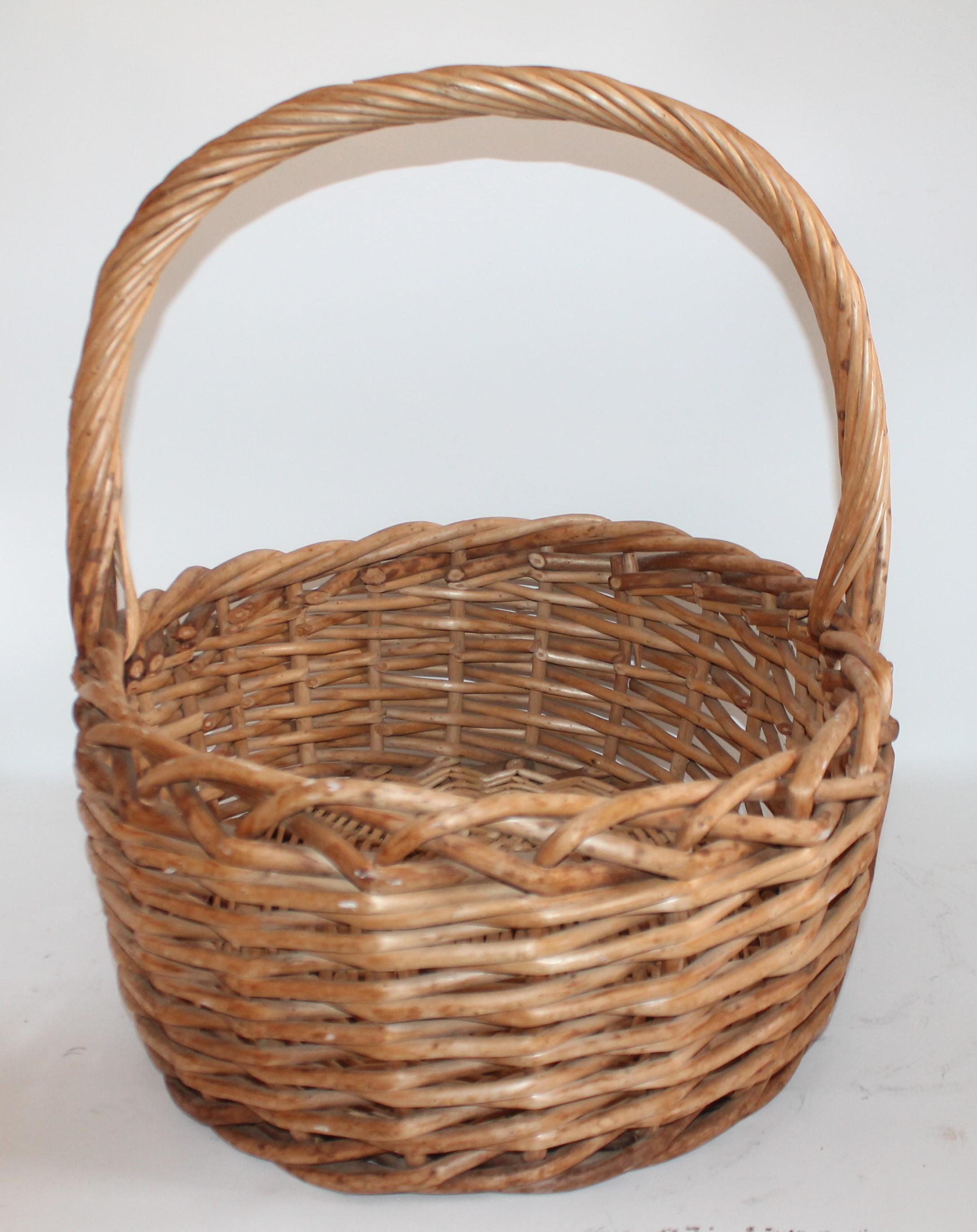 Adirondack Large 20th Century Rustic Basket For Sale