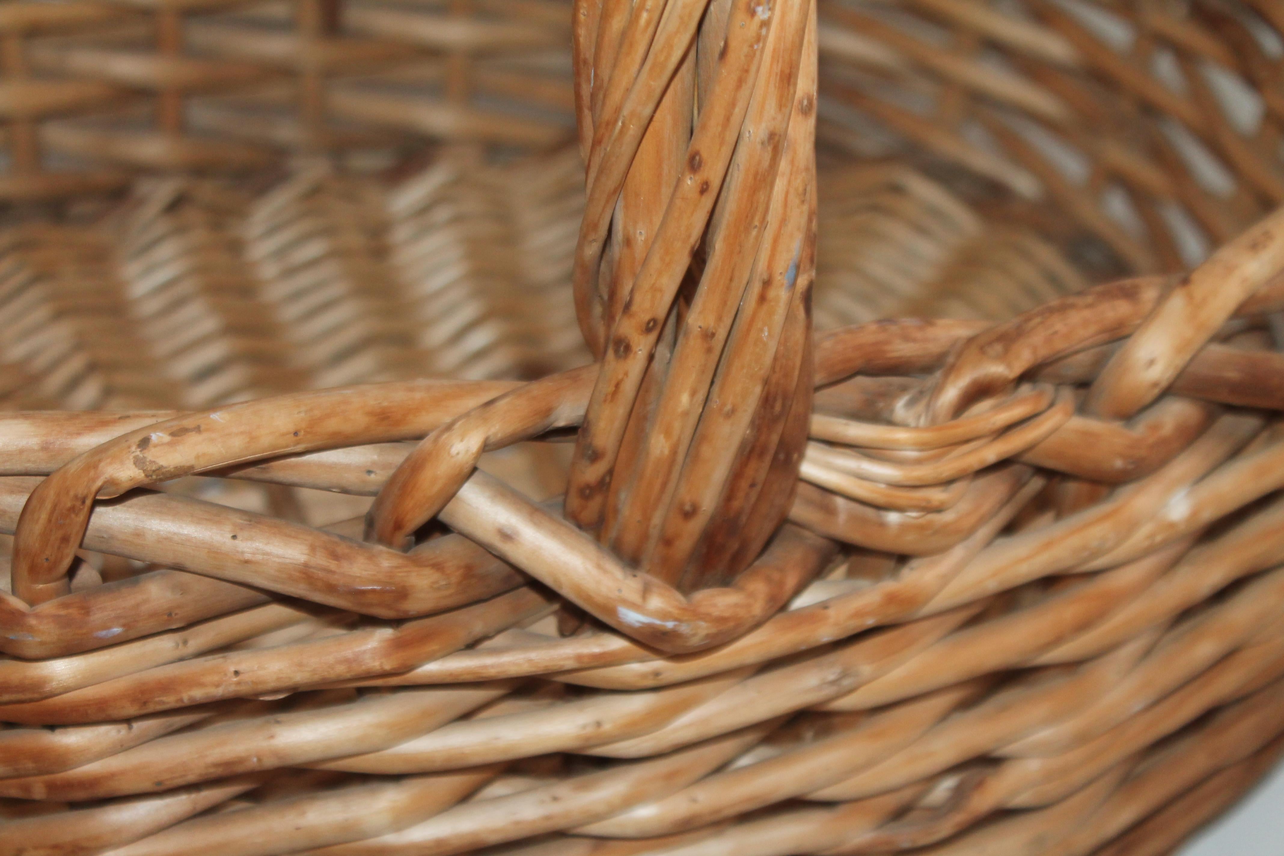 American Large 20th Century Rustic Basket For Sale