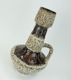 large 21" VASE floor vase 1970s fat lava glaze ornamental decor model 100