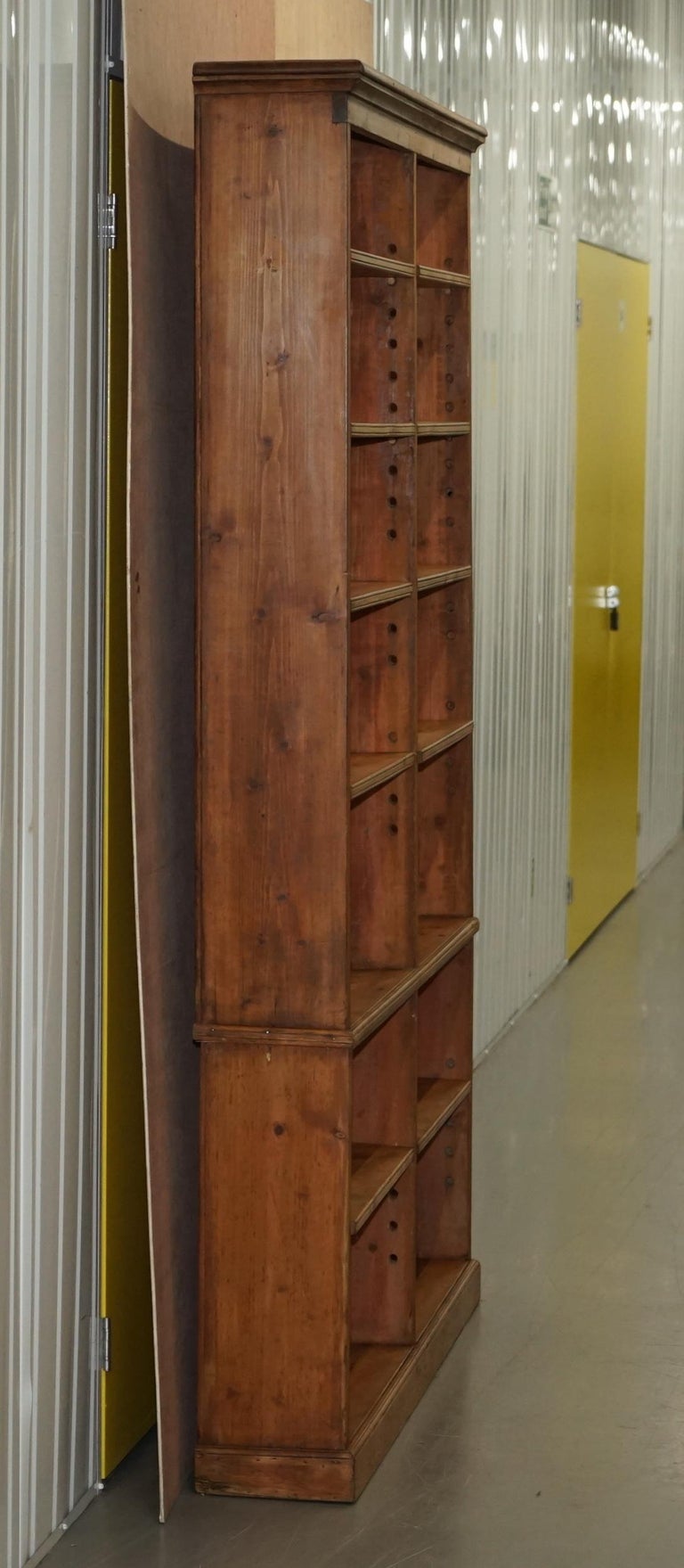 Large Tall Victorian Pine Library Bookcase with Height Adjustable ...