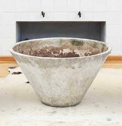 Large 21.65" Diam. 11.6" Tall Tapered Concrete W. Guhl Eternit Planter A+ Patina